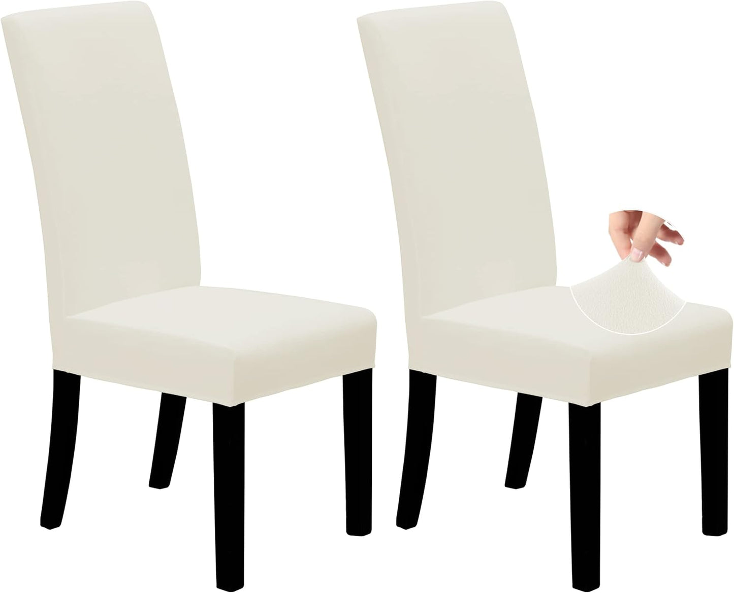 Easy-Going Dining Chair Covers Stretch Dining Room Chair Covers Set of 4, Parsons Chair Slipcovers for Dining Room, Ceremony, Banquet, Ivory