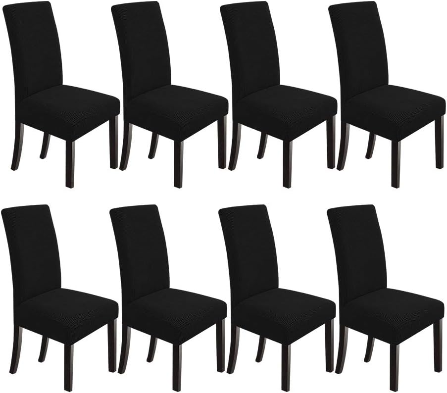NORTHERN BROTHERS Dining Room Chair Covers Set of 6, Removable Washable Chair Covers for Dining Chairs Stretch Parson Chair Slipcover, Khaki