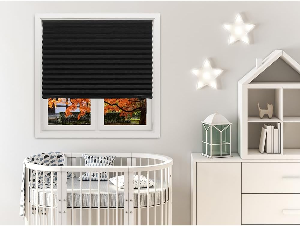 Redi Shade No Tools Original Blackout Pleated Paper Shade Black, 36" W x 72" L, 6 Pack