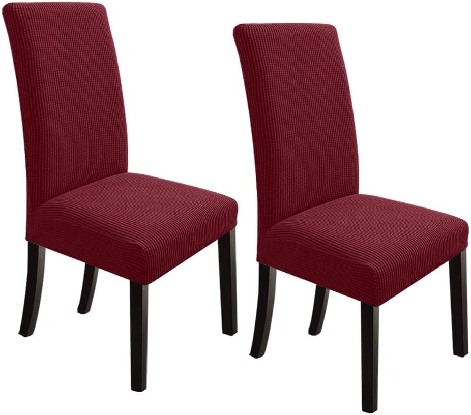 NORTHERN BROTHERS Dining Room Chair Covers Set of 6, Removable Washable Chair Covers for Dining Chairs Stretch Parson Chair Slipcover, Khaki