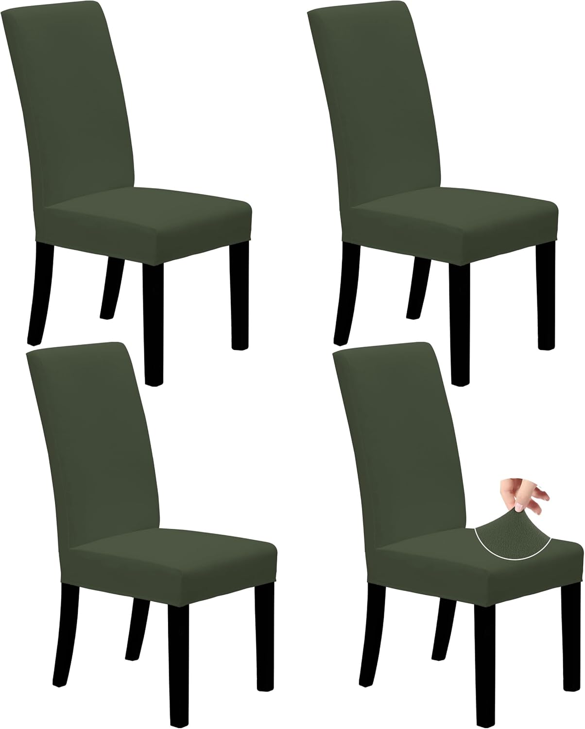 Easy-Going Dining Chair Covers Stretch Dining Room Chair Covers Set of 4, Parsons Chair Slipcovers for Dining Room, Ceremony, Banquet, Ivory