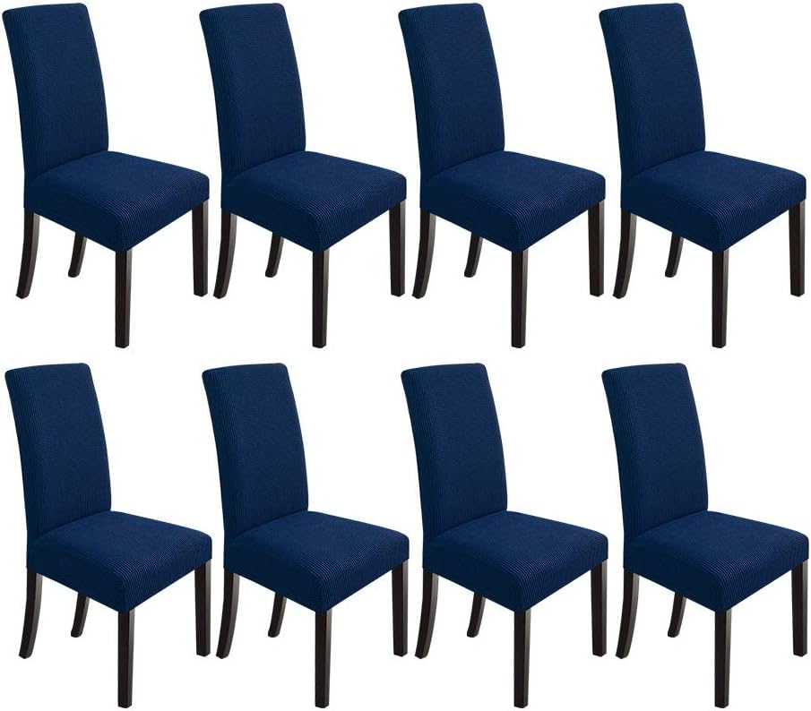 NORTHERN BROTHERS Dining Room Chair Covers Set of 6, Removable Washable Chair Covers for Dining Chairs Stretch Parson Chair Slipcover, Khaki