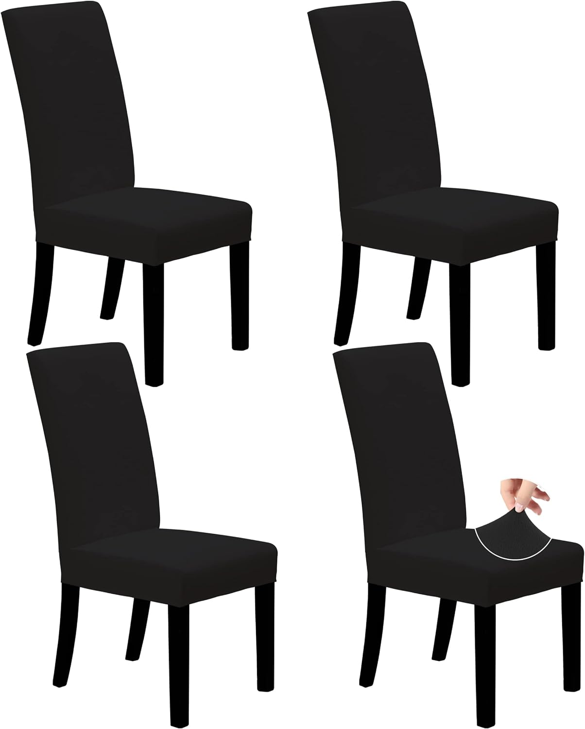 Easy-Going Dining Chair Covers Stretch Dining Room Chair Covers Set of 4, Parsons Chair Slipcovers for Dining Room, Ceremony, Banquet, Ivory