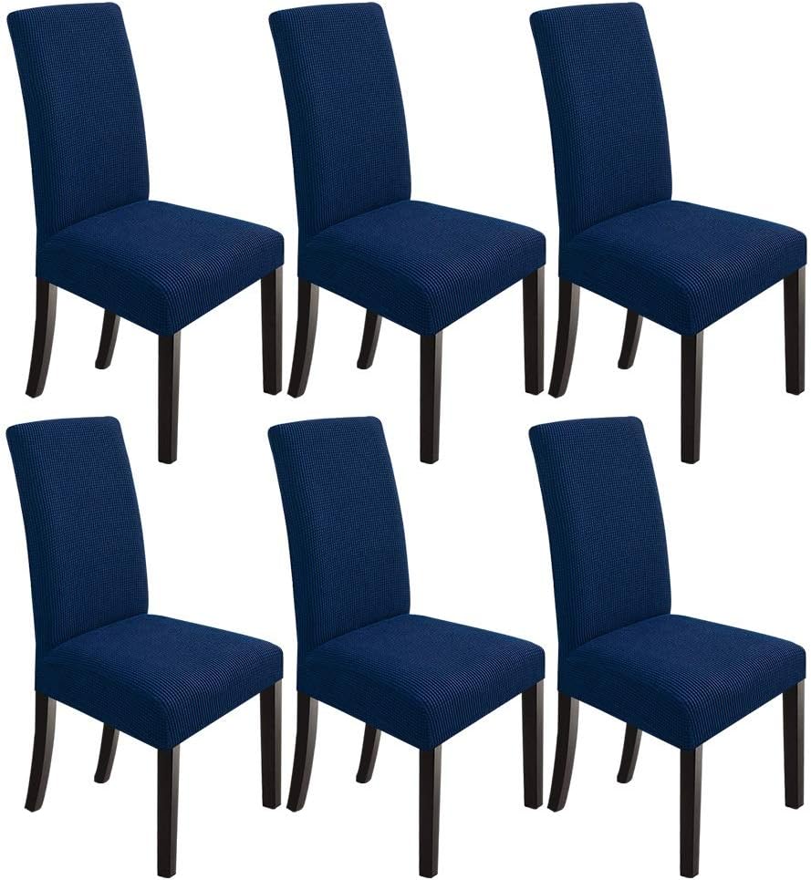 NORTHERN BROTHERS Dining Room Chair Covers Set of 6, Removable Washable Chair Covers for Dining Chairs Stretch Parson Chair Slipcover, Khaki