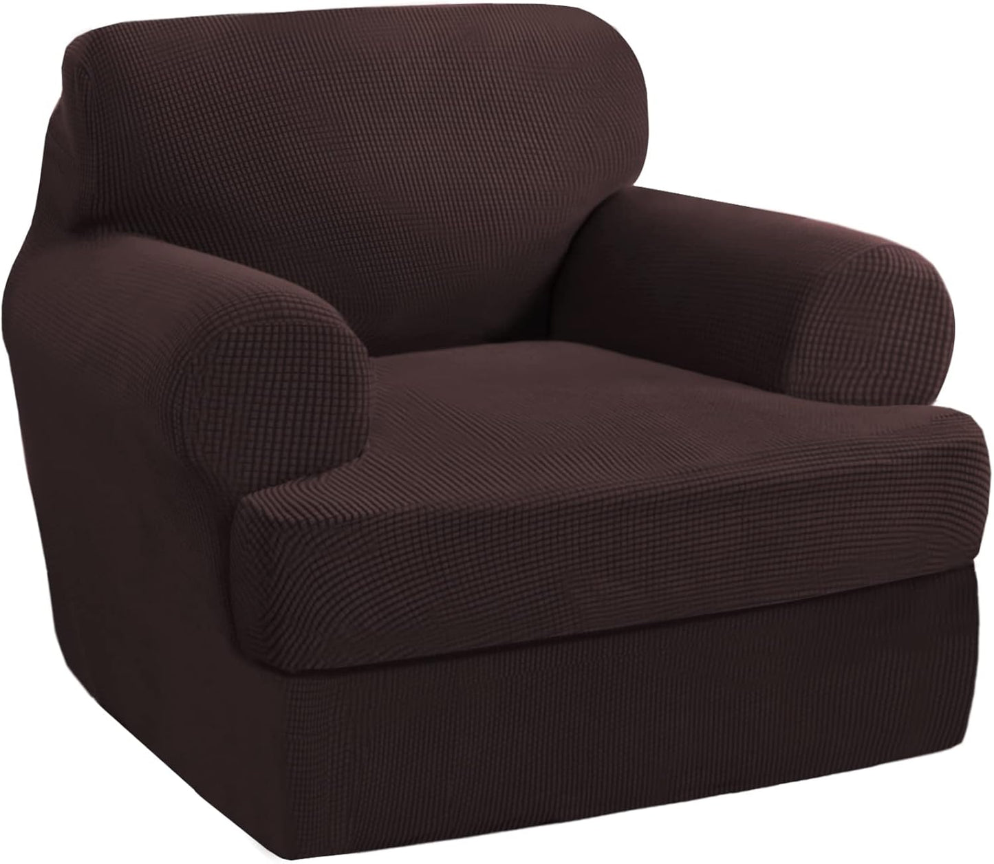 PrinceDeco T Cushion Sofa Slipcover 4 Pieces Sofa Covers for T Cushion Couch Soft Sofa Slip Covers Furniture Protector with 3 Individual T Shape Seat Covers (72"-90"), Island Fossi