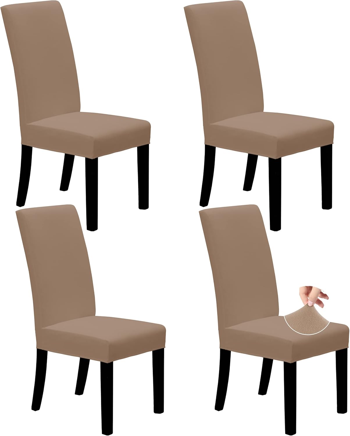 Easy-Going Dining Chair Covers Stretch Dining Room Chair Covers Set of 4, Parsons Chair Slipcovers for Dining Room, Ceremony, Banquet, Ivory