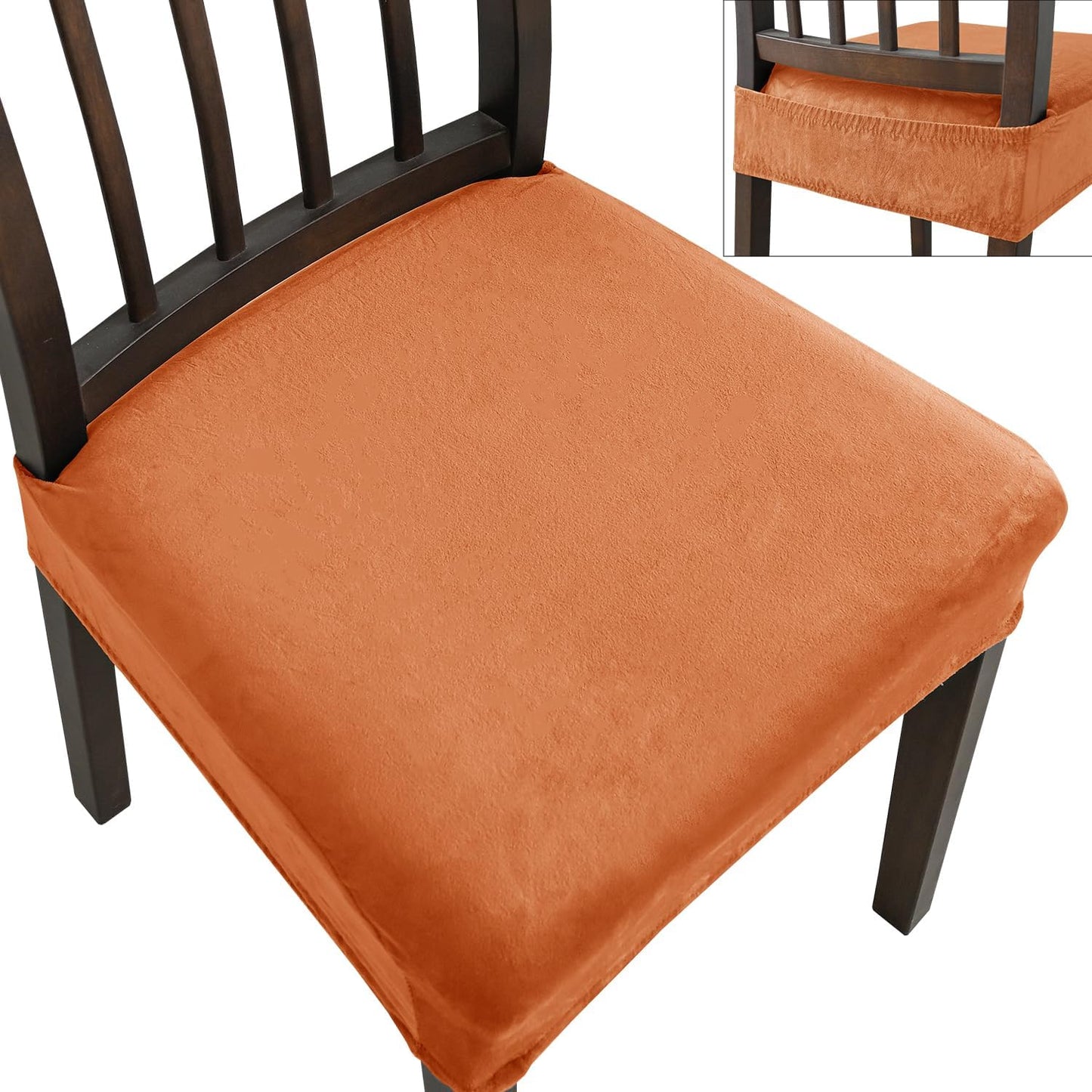 Dining Chair Covers, Stretch Removable Washable Kitchen Chair Covers Set of 4, Soft Dining Chair Slipcovers Protectors, Seat Covers for Dining Room Chairs (Set of 4, Beige)