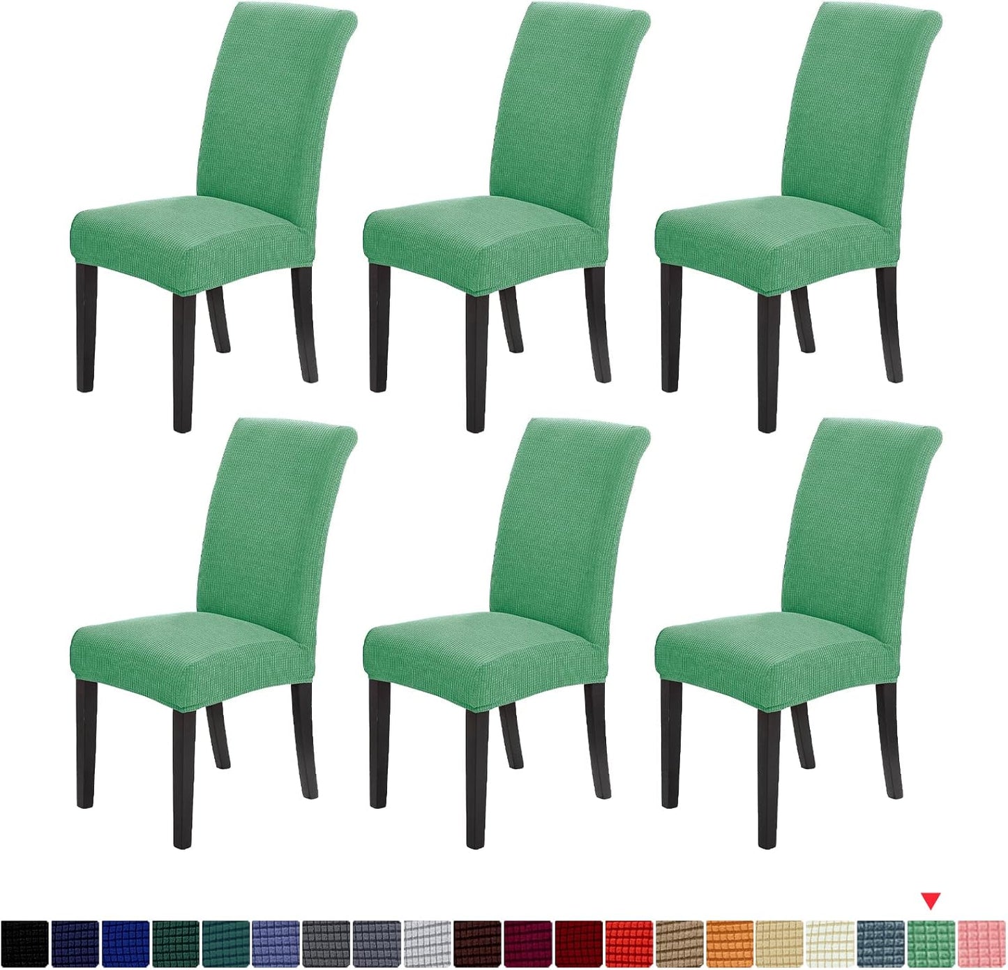 Howhic Stretch Chair Covers for Dining Room Set of 4, Removable Washable Dining Room Chair Covers, Dining Chair Slipcovers Seat Protector, Great for Home and Banquet Decoration (Ivory, 4 Pack)