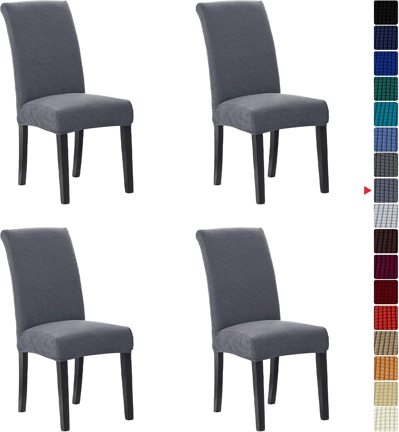 Howhic Stretch Chair Covers for Dining Room Set of 4, Removable Washable Dining Room Chair Covers, Dining Chair Slipcovers Seat Protector, Great for Home and Banquet Decoration (Ivory, 4 Pack)