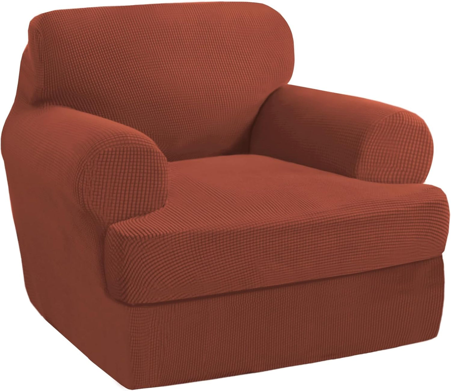 PrinceDeco T Cushion Sofa Slipcover 4 Pieces Sofa Covers for T Cushion Couch Soft Sofa Slip Covers Furniture Protector with 3 Individual T Shape Seat Covers (72"-90"), Island Fossi