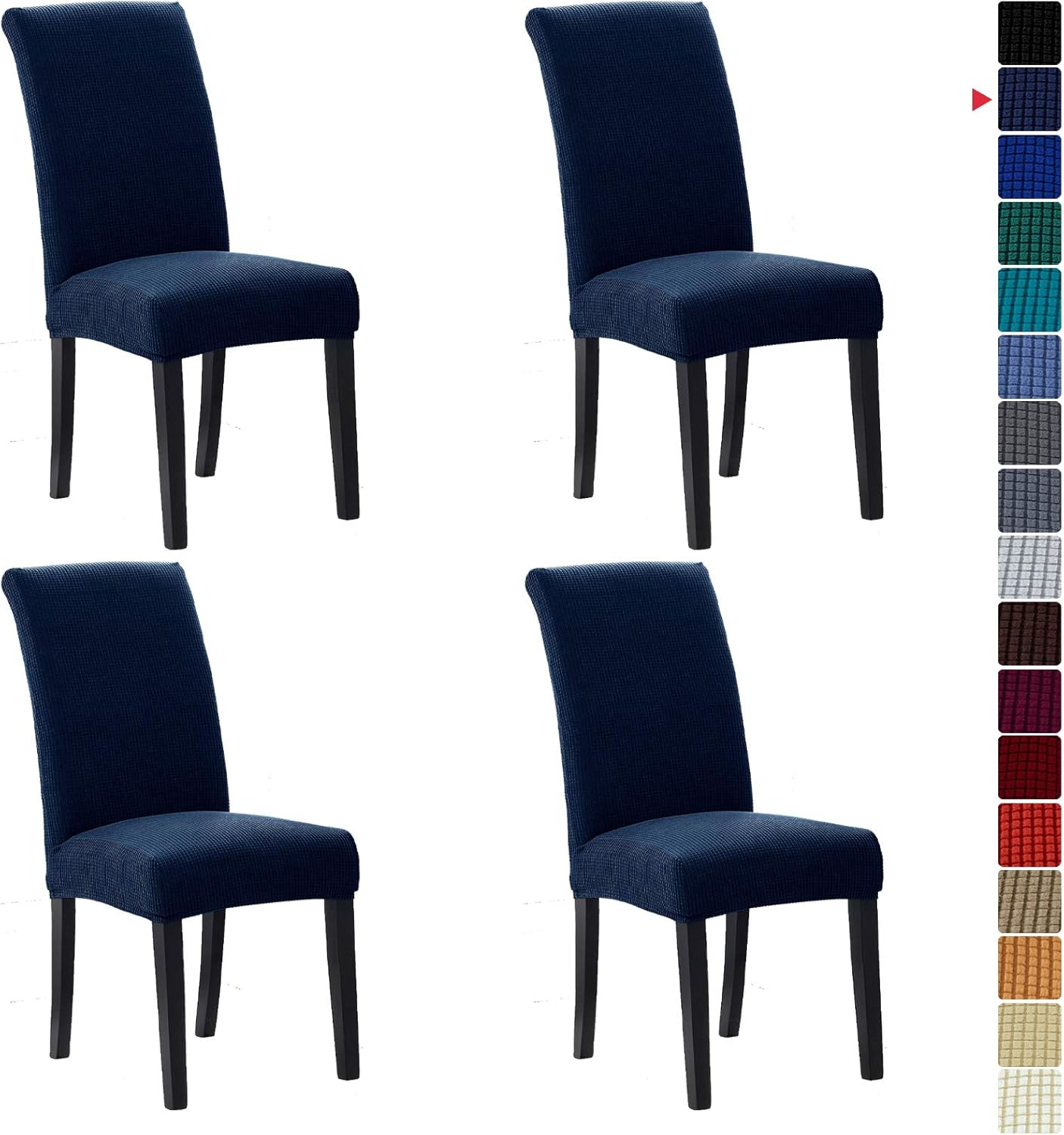 Howhic Stretch Chair Covers for Dining Room Set of 4, Removable Washable Dining Room Chair Covers, Dining Chair Slipcovers Seat Protector, Great for Home and Banquet Decoration (Ivory, 4 Pack)