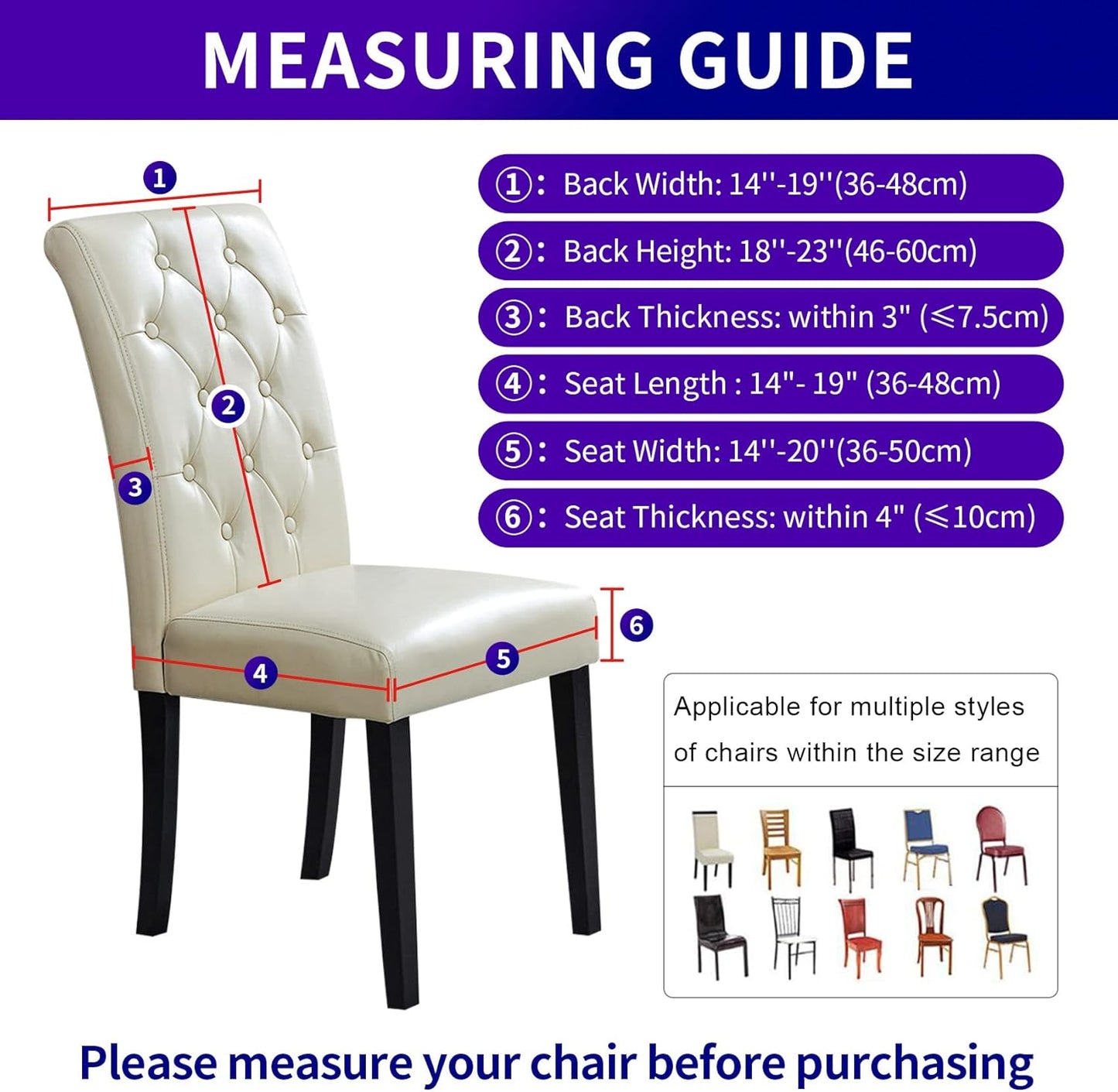 Howhic Stretch Chair Covers for Dining Room Set of 4, Removable Washable Dining Room Chair Covers, Dining Chair Slipcovers Seat Protector, Great for Home and Banquet Decoration (Ivory, 4 Pack)