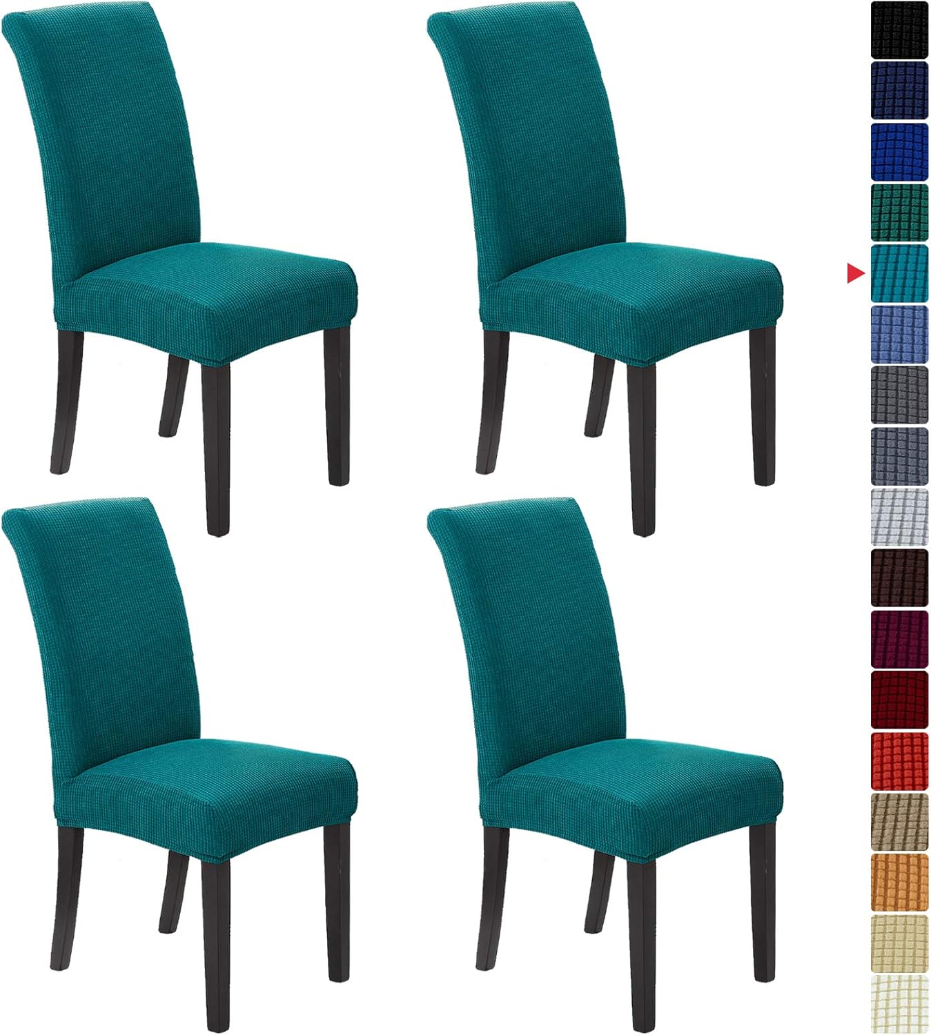 Howhic Stretch Chair Covers for Dining Room Set of 4, Removable Washable Dining Room Chair Covers, Dining Chair Slipcovers Seat Protector, Great for Home and Banquet Decoration (Ivory, 4 Pack)