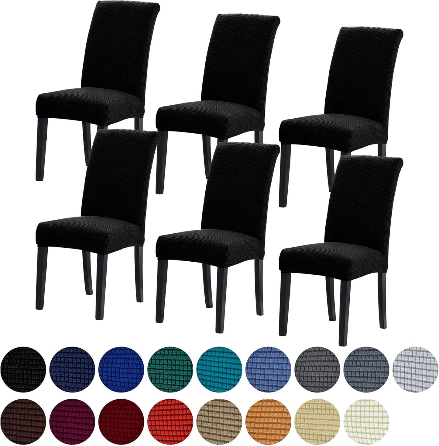Howhic Stretch Chair Covers for Dining Room Set of 4, Removable Washable Dining Room Chair Covers, Dining Chair Slipcovers Seat Protector, Great for Home and Banquet Decoration (Ivory, 4 Pack)