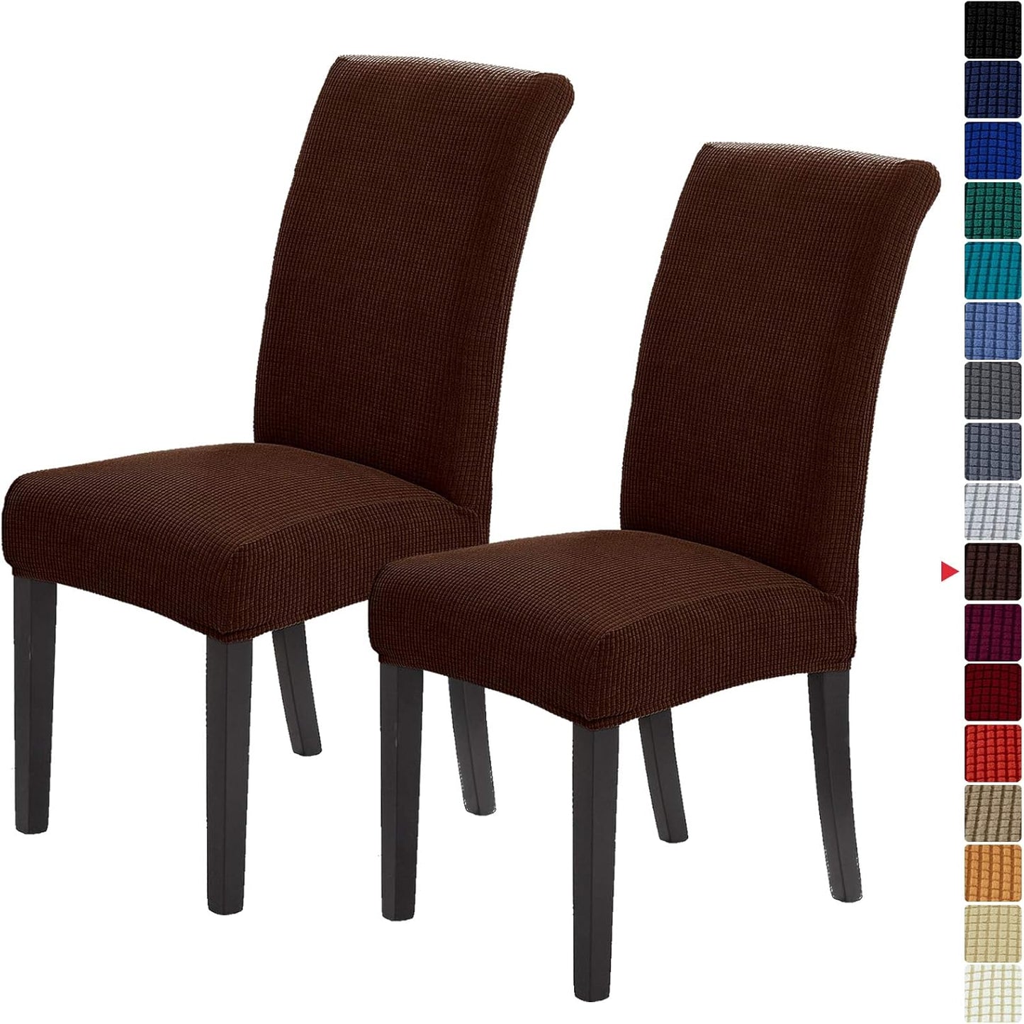 Howhic Stretch Chair Covers for Dining Room Set of 4, Removable Washable Dining Room Chair Covers, Dining Chair Slipcovers Seat Protector, Great for Home and Banquet Decoration (Ivory, 4 Pack)