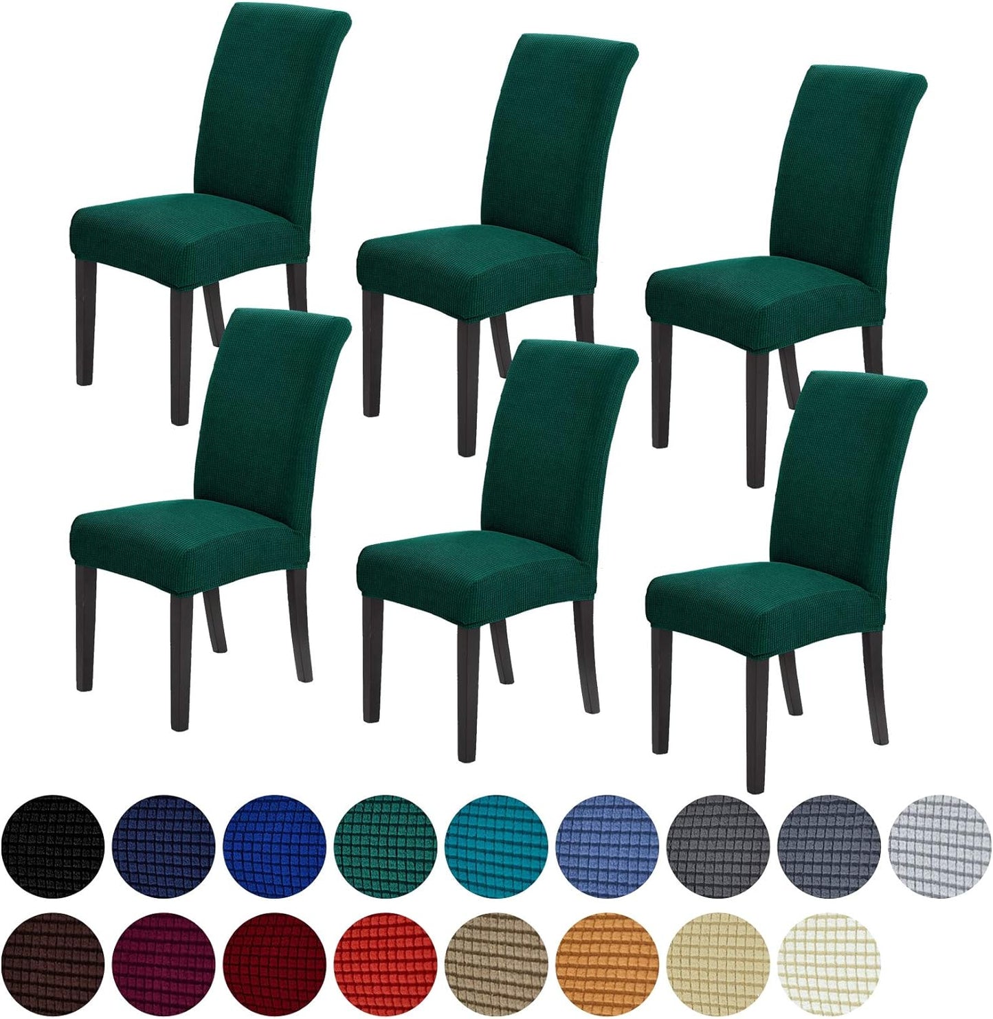 Howhic Stretch Chair Covers for Dining Room Set of 4, Removable Washable Dining Room Chair Covers, Dining Chair Slipcovers Seat Protector, Great for Home and Banquet Decoration (Ivory, 4 Pack)