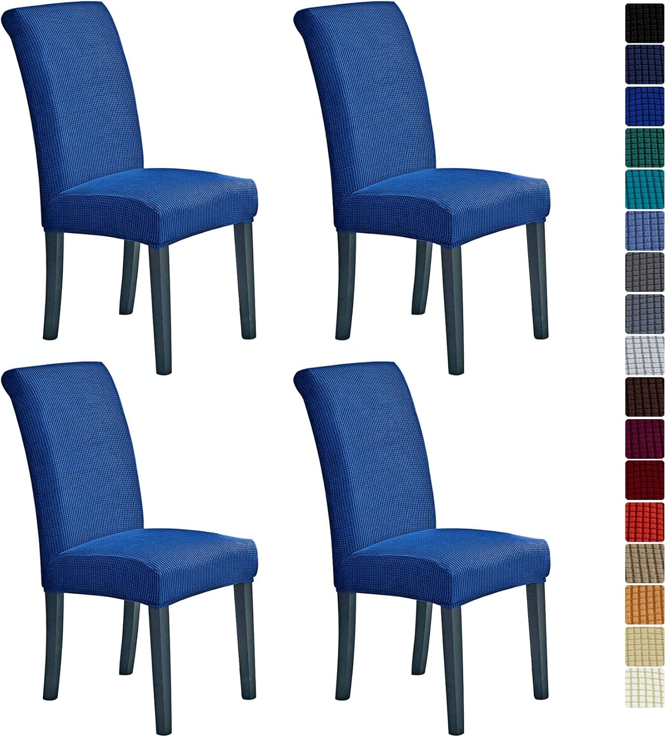 Howhic Stretch Chair Covers for Dining Room Set of 4, Removable Washable Dining Room Chair Covers, Dining Chair Slipcovers Seat Protector, Great for Home and Banquet Decoration (Ivory, 4 Pack)