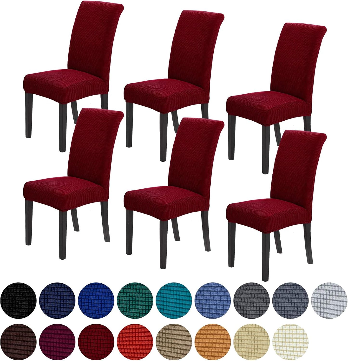 Howhic Stretch Chair Covers for Dining Room Set of 4, Removable Washable Dining Room Chair Covers, Dining Chair Slipcovers Seat Protector, Great for Home and Banquet Decoration (Ivory, 4 Pack)