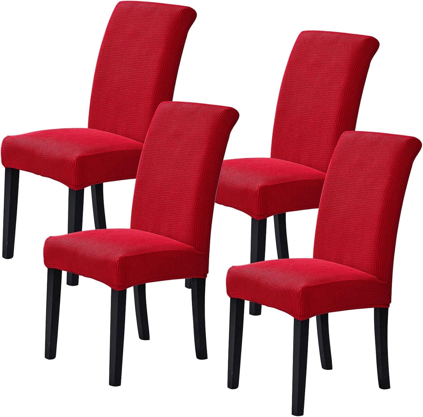 Howhic Stretch Chair Covers for Dining Room Set of 4, Removable Washable Dining Room Chair Covers, Dining Chair Slipcovers Seat Protector, Great for Home and Banquet Decoration (Ivory, 4 Pack)