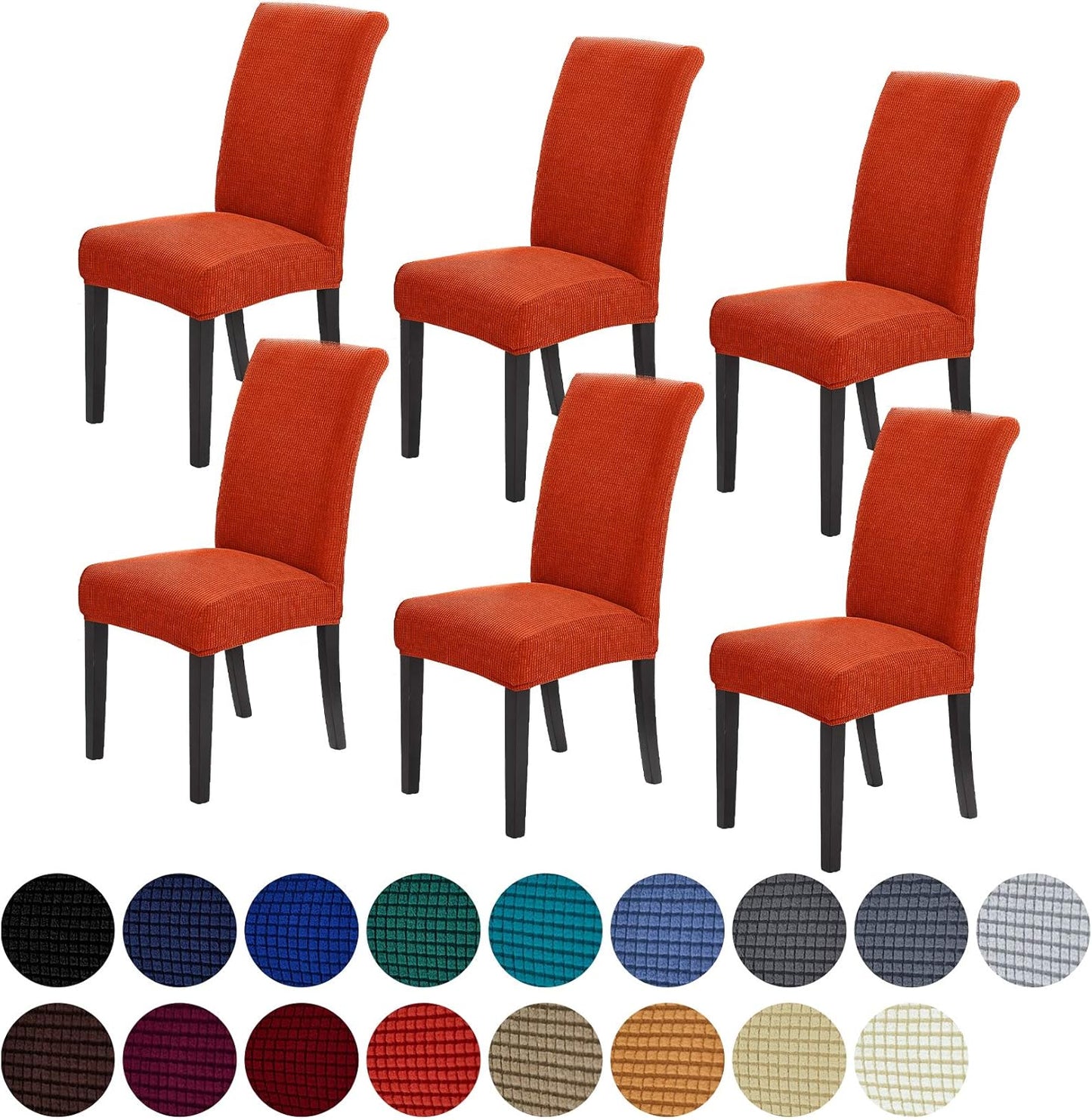 Howhic Stretch Chair Covers for Dining Room Set of 4, Removable Washable Dining Room Chair Covers, Dining Chair Slipcovers Seat Protector, Great for Home and Banquet Decoration (Ivory, 4 Pack)
