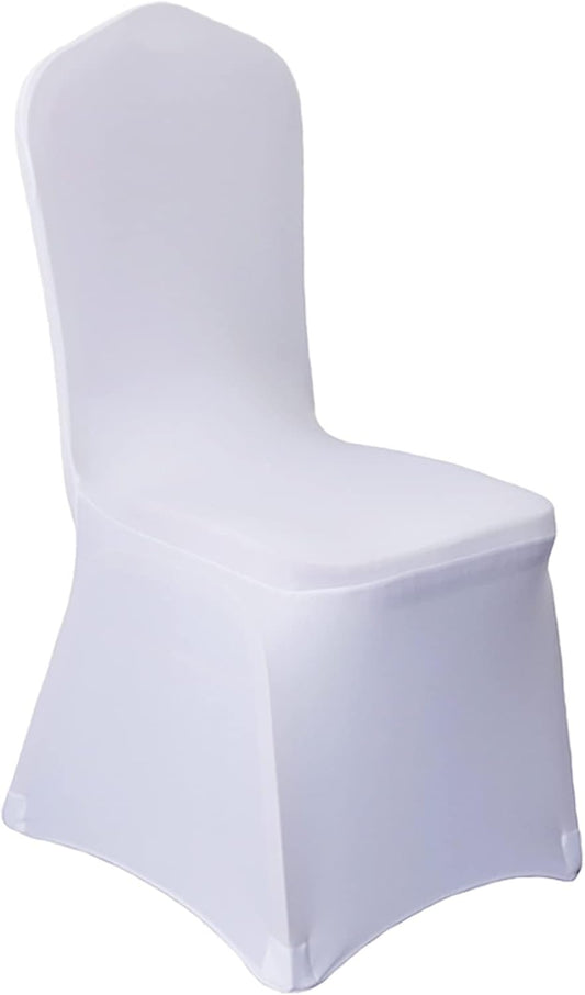 100 Pcs White Washable Removable Universal for Wedding Party Dining Banquet Polyester Spandex Stretch Slipcovers Chair Covers