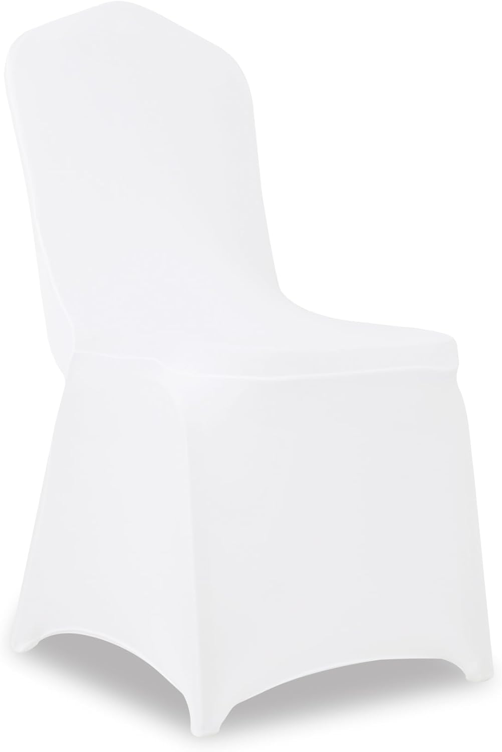 12 Pack White Stretch Polyester Spandex Chair Covers Universal Washable Removable Chair Slipcovers Protector for Wedding Banquet Events Party Dining Decoration