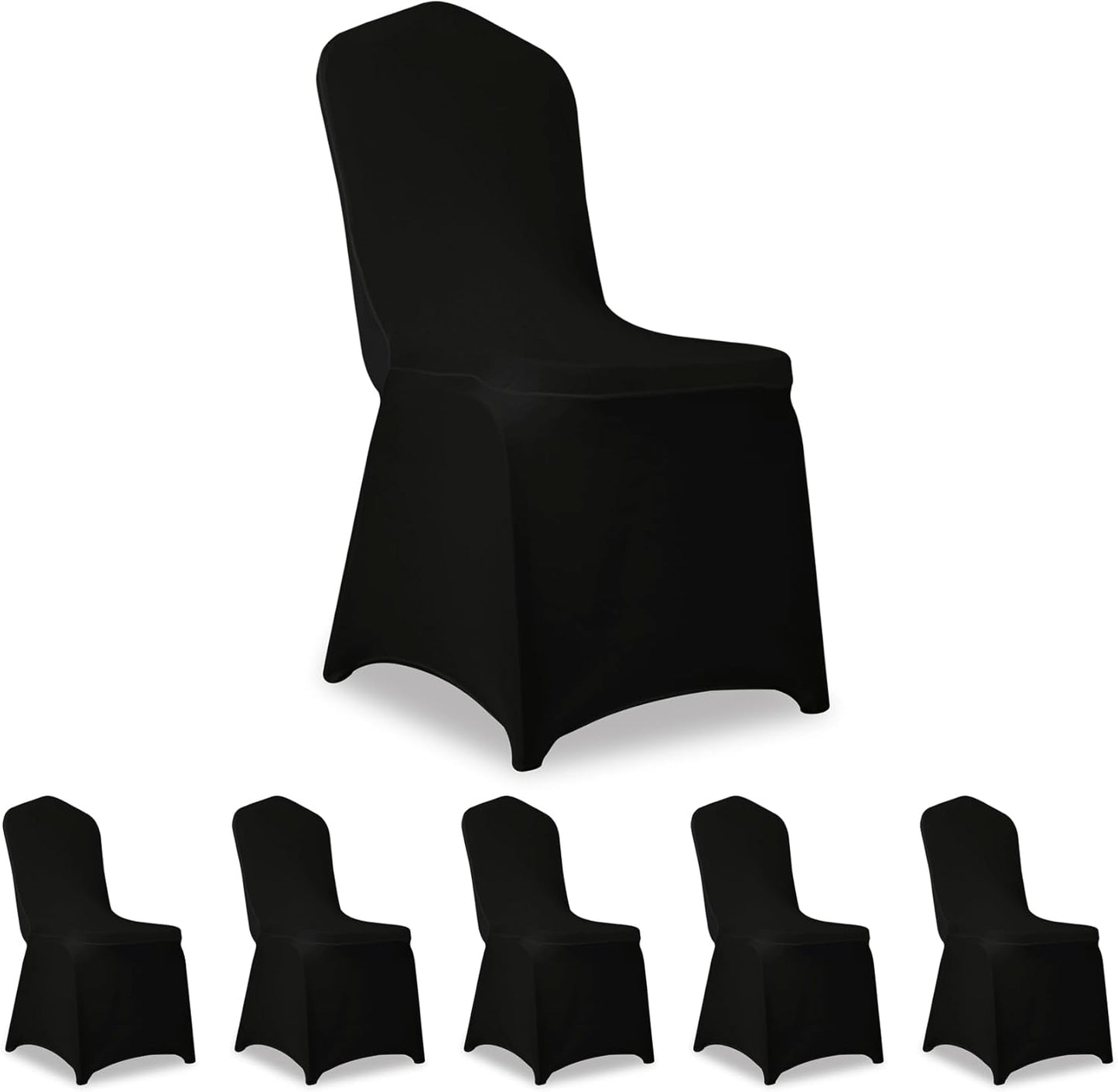 12 Pack White Stretch Polyester Spandex Chair Covers Universal Washable Removable Chair Slipcovers Protector for Wedding Banquet Events Party Dining Decoration