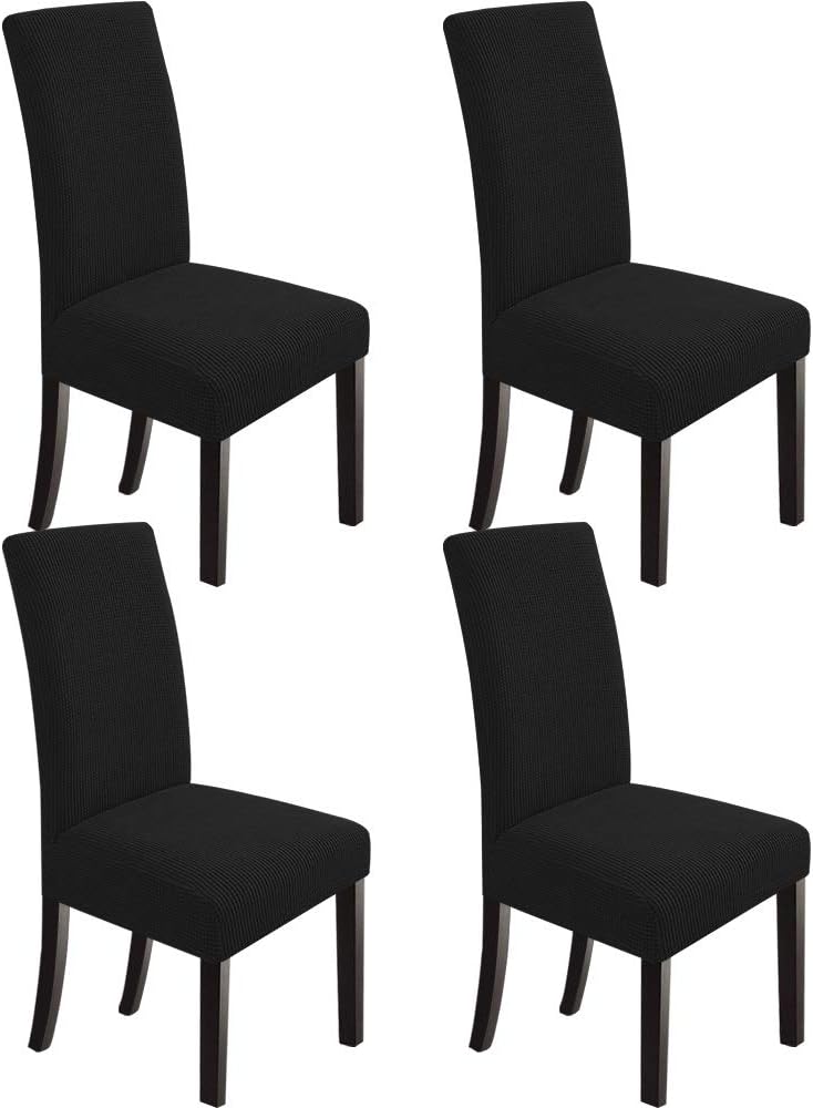 NORTHERN BROTHERS Dining Room Chair Covers Set of 6, Removable Washable Chair Covers for Dining Chairs Stretch Parson Chair Slipcover, Khaki