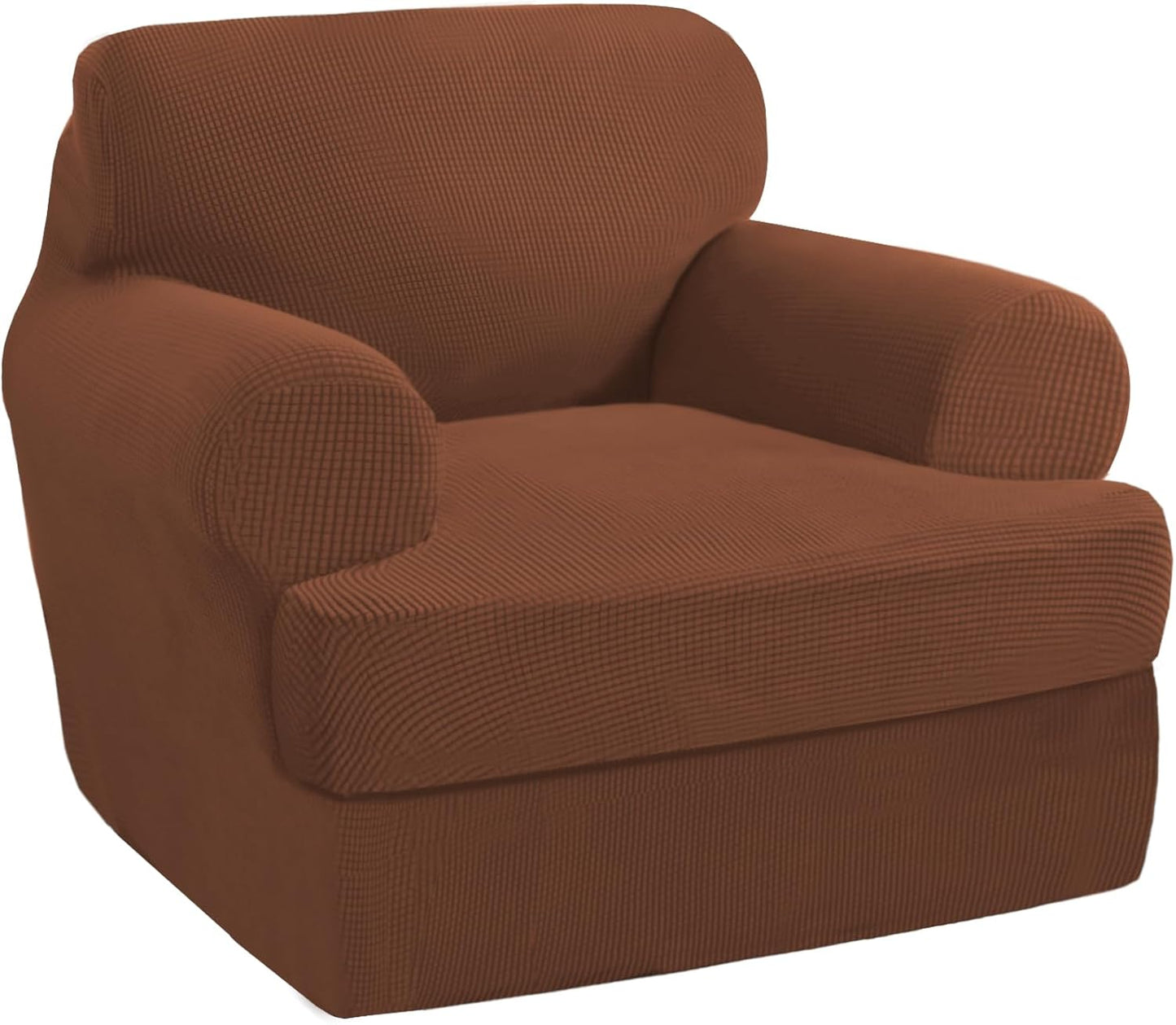 PrinceDeco T Cushion Sofa Slipcover 4 Pieces Sofa Covers for T Cushion Couch Soft Sofa Slip Covers Furniture Protector with 3 Individual T Shape Seat Covers (72"-90"), Island Fossi