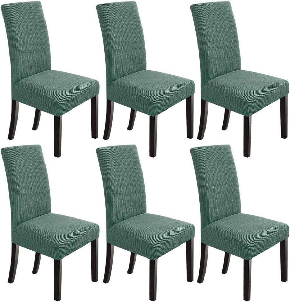NORTHERN BROTHERS Dining Room Chair Covers Set of 6, Removable Washable Chair Covers for Dining Chairs Stretch Parson Chair Slipcover, Khaki