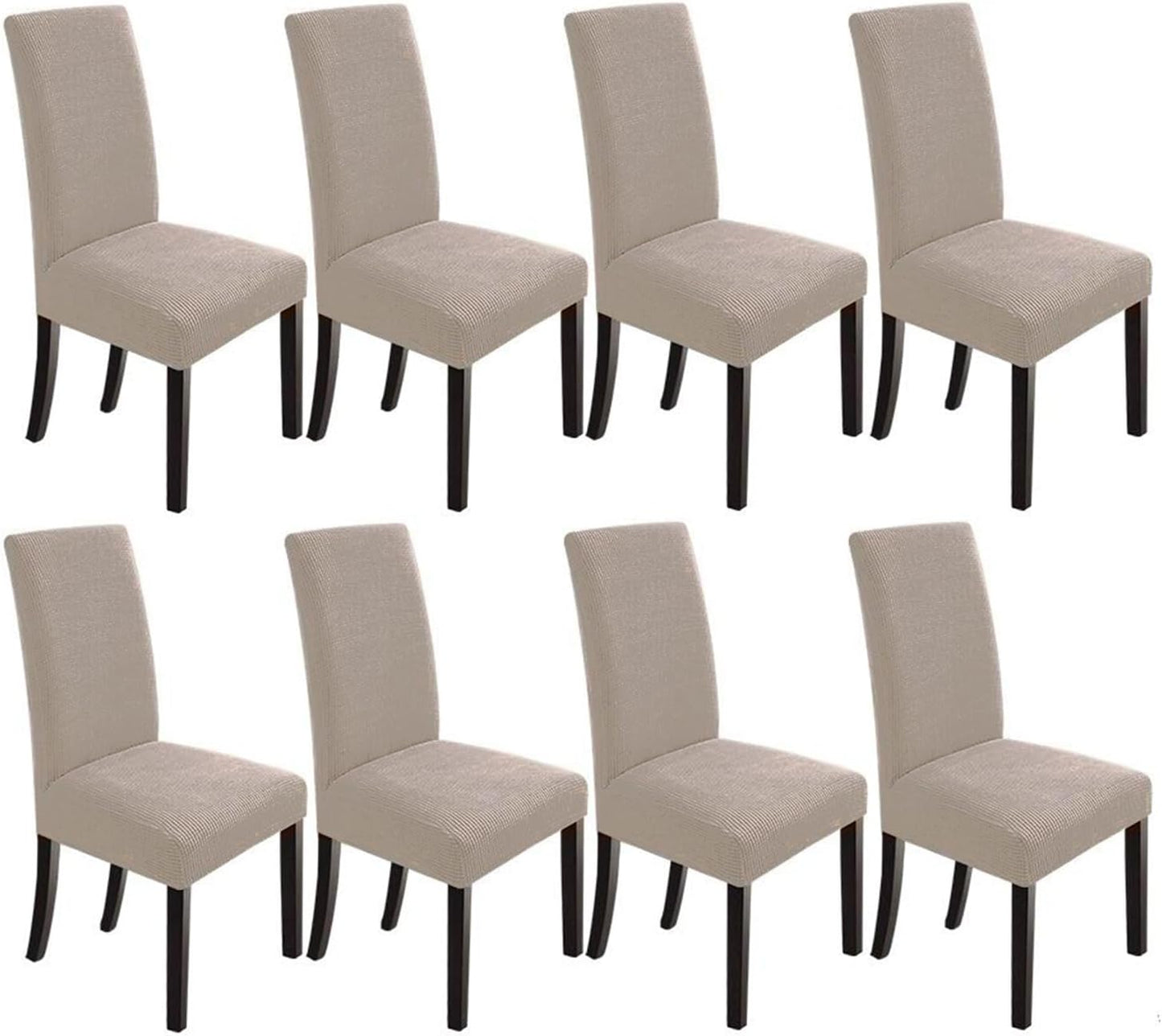 NORTHERN BROTHERS Dining Room Chair Covers Set of 6, Removable Washable Chair Covers for Dining Chairs Stretch Parson Chair Slipcover, Khaki
