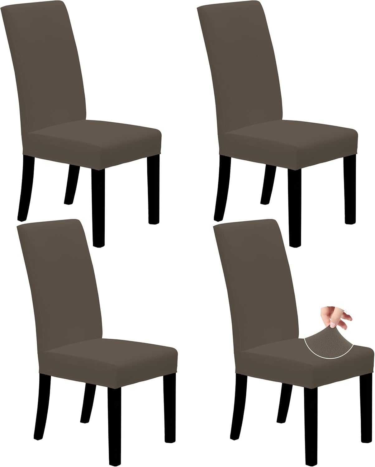 Easy-Going Dining Chair Covers Stretch Dining Room Chair Covers Set of 4, Parsons Chair Slipcovers for Dining Room, Ceremony, Banquet, Ivory