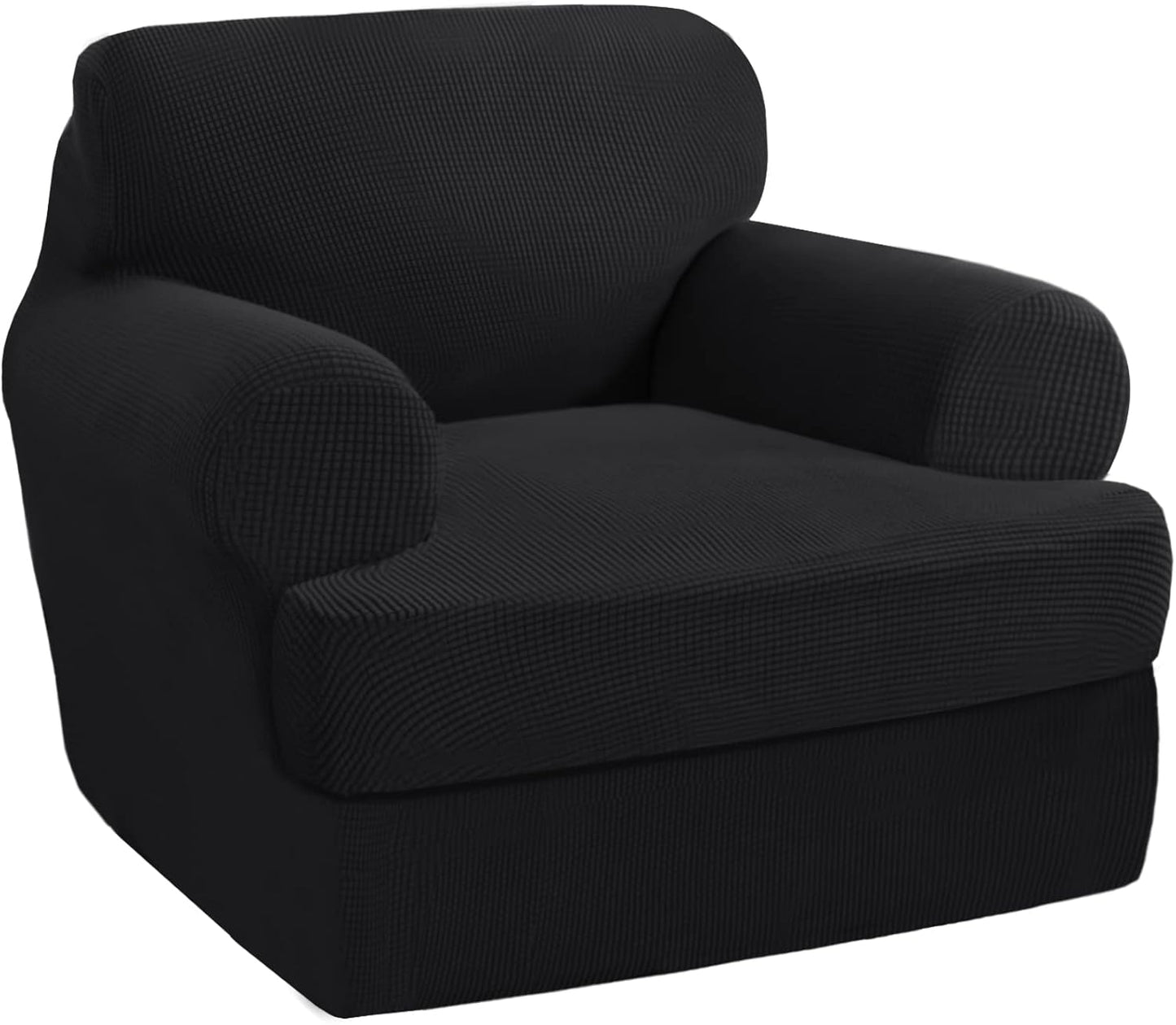 PrinceDeco T Cushion Sofa Slipcover 4 Pieces Sofa Covers for T Cushion Couch Soft Sofa Slip Covers Furniture Protector with 3 Individual T Shape Seat Covers (72"-90"), Island Fossi