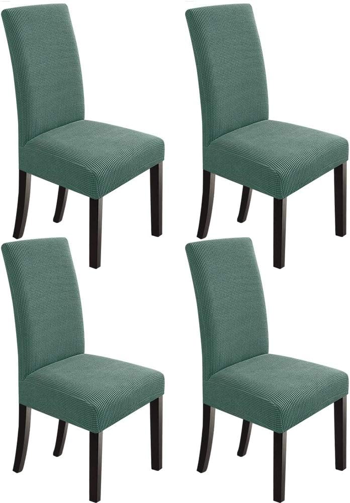 NORTHERN BROTHERS Dining Room Chair Covers Set of 6, Removable Washable Chair Covers for Dining Chairs Stretch Parson Chair Slipcover, Khaki
