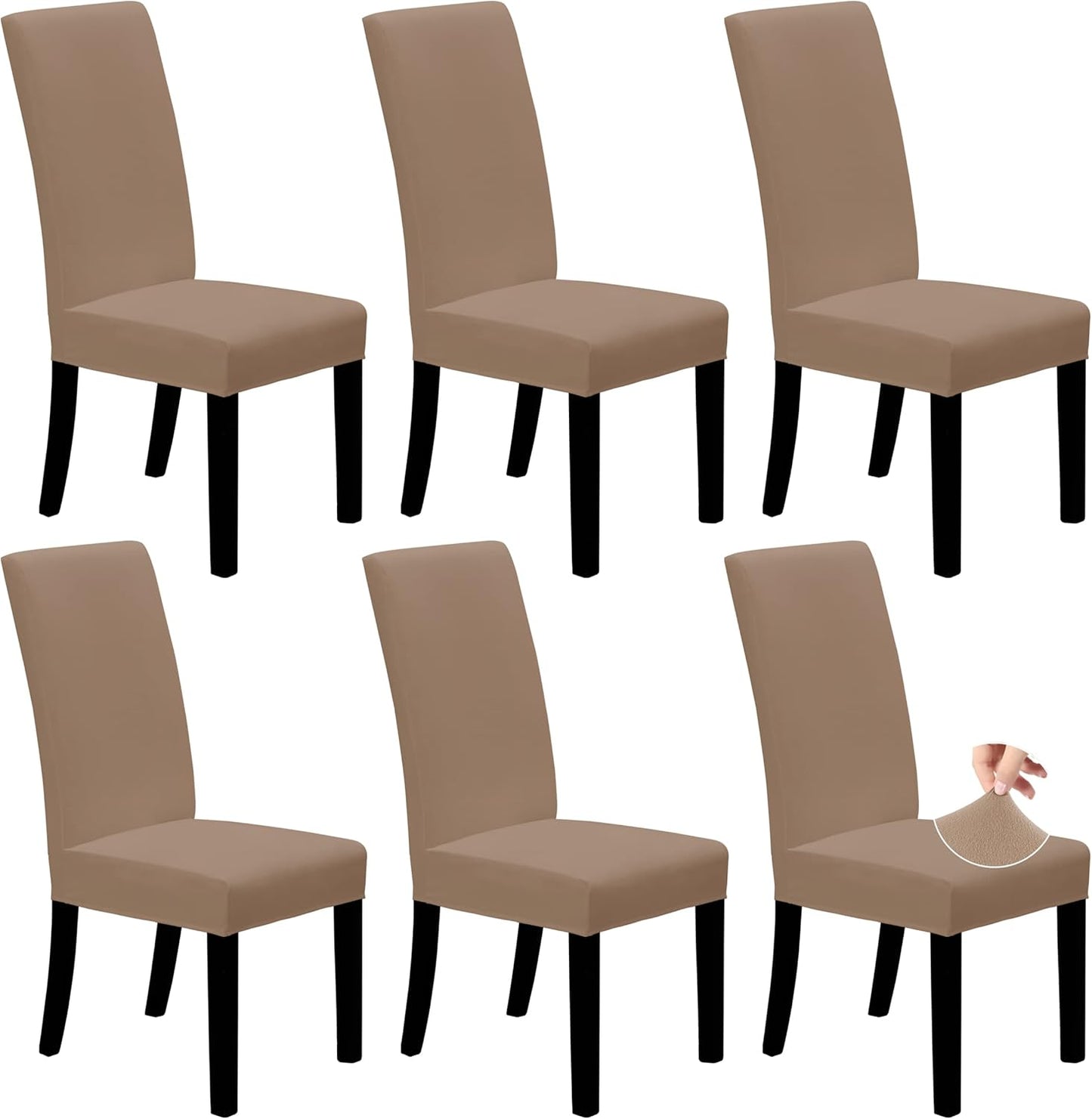 Easy-Going Dining Chair Covers Stretch Dining Room Chair Covers Set of 4, Parsons Chair Slipcovers for Dining Room, Ceremony, Banquet, Ivory