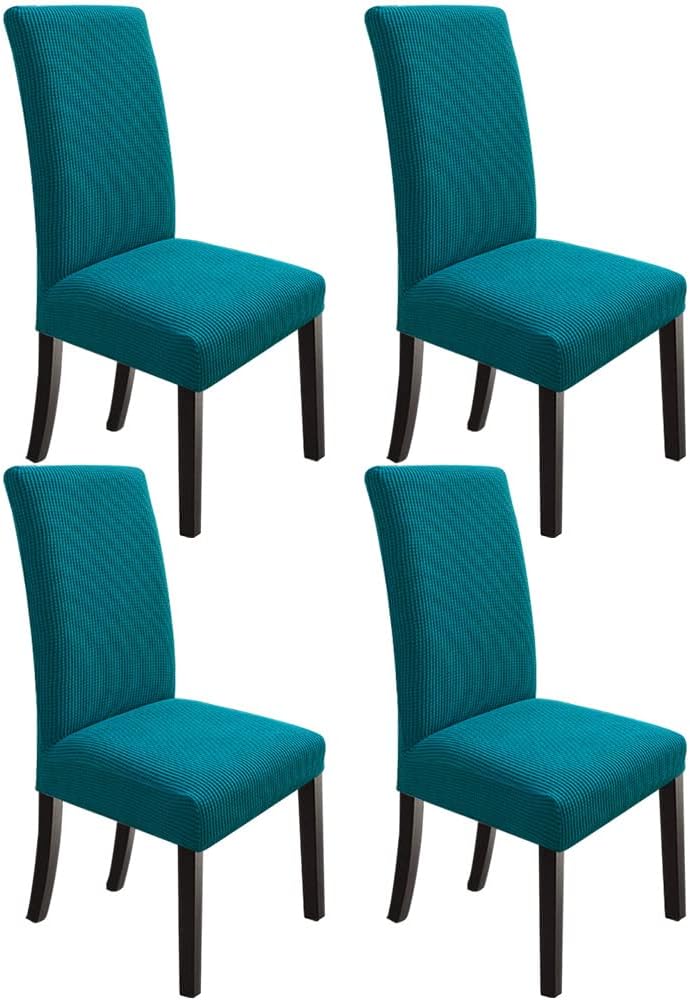 NORTHERN BROTHERS Dining Room Chair Covers Set of 6, Removable Washable Chair Covers for Dining Chairs Stretch Parson Chair Slipcover, Khaki