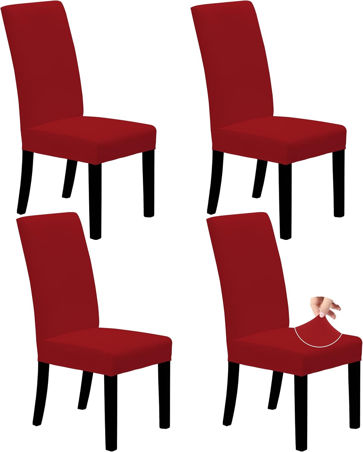 Easy-Going Dining Chair Covers Stretch Dining Room Chair Covers Set of 4, Parsons Chair Slipcovers for Dining Room, Ceremony, Banquet, Ivory
