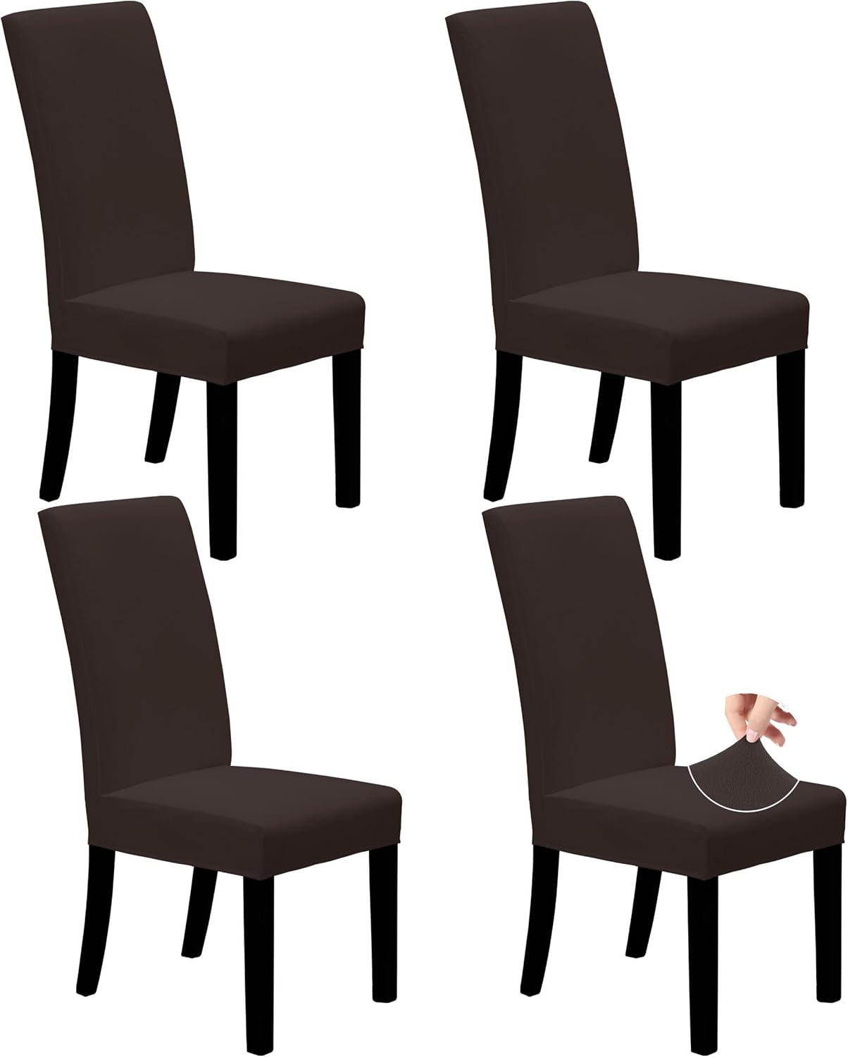 Easy-Going Dining Chair Covers Stretch Dining Room Chair Covers Set of 4, Parsons Chair Slipcovers for Dining Room, Ceremony, Banquet, Ivory