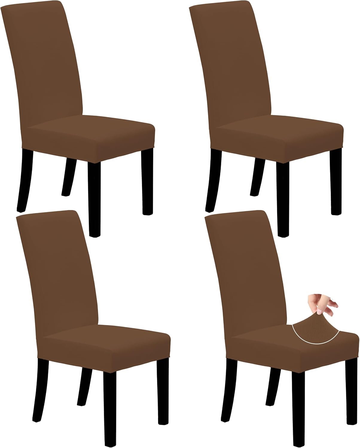 Easy-Going Dining Chair Covers Stretch Dining Room Chair Covers Set of 4, Parsons Chair Slipcovers for Dining Room, Ceremony, Banquet, Ivory