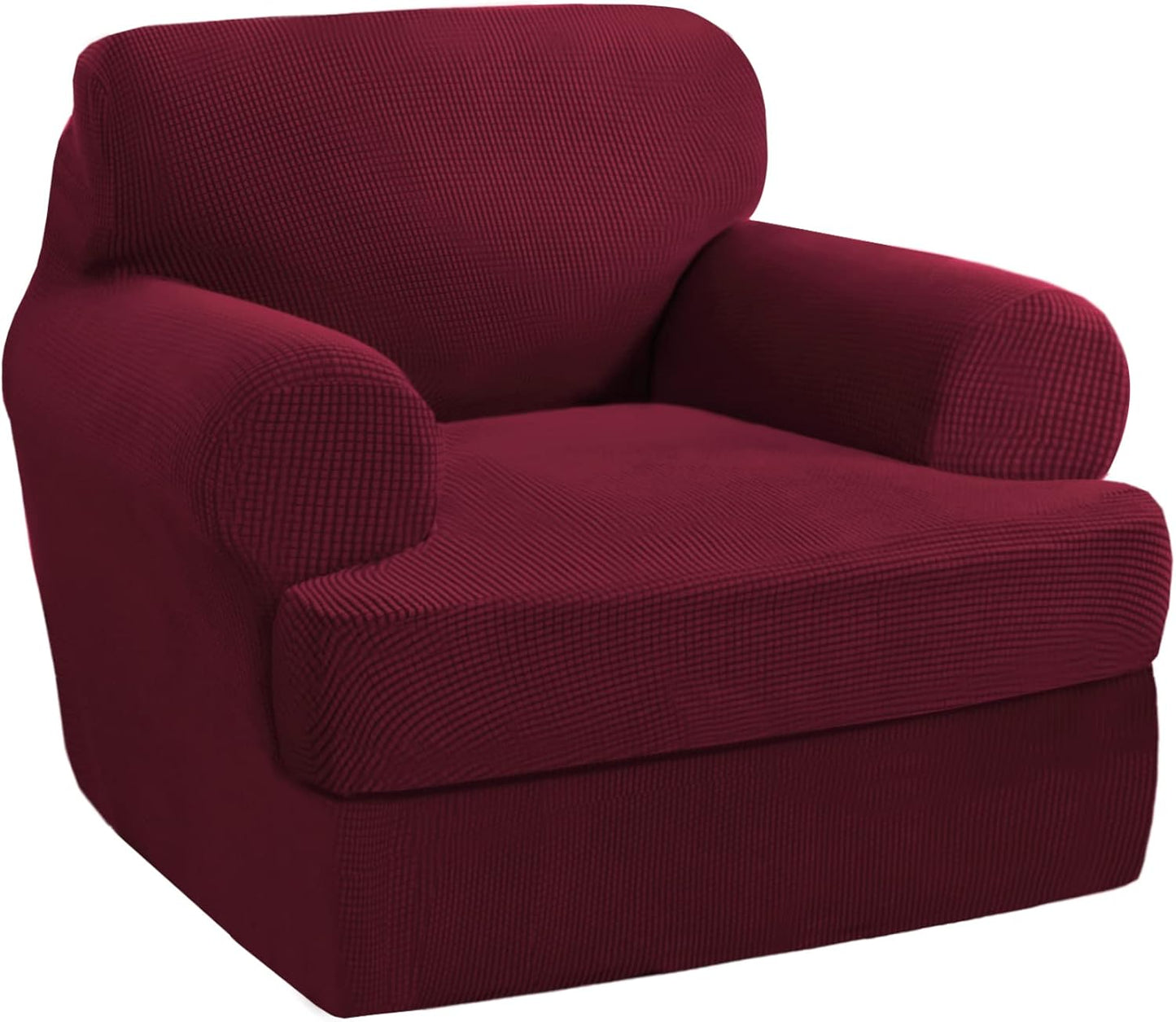 PrinceDeco T Cushion Sofa Slipcover 4 Pieces Sofa Covers for T Cushion Couch Soft Sofa Slip Covers Furniture Protector with 3 Individual T Shape Seat Covers (72"-90"), Island Fossi
