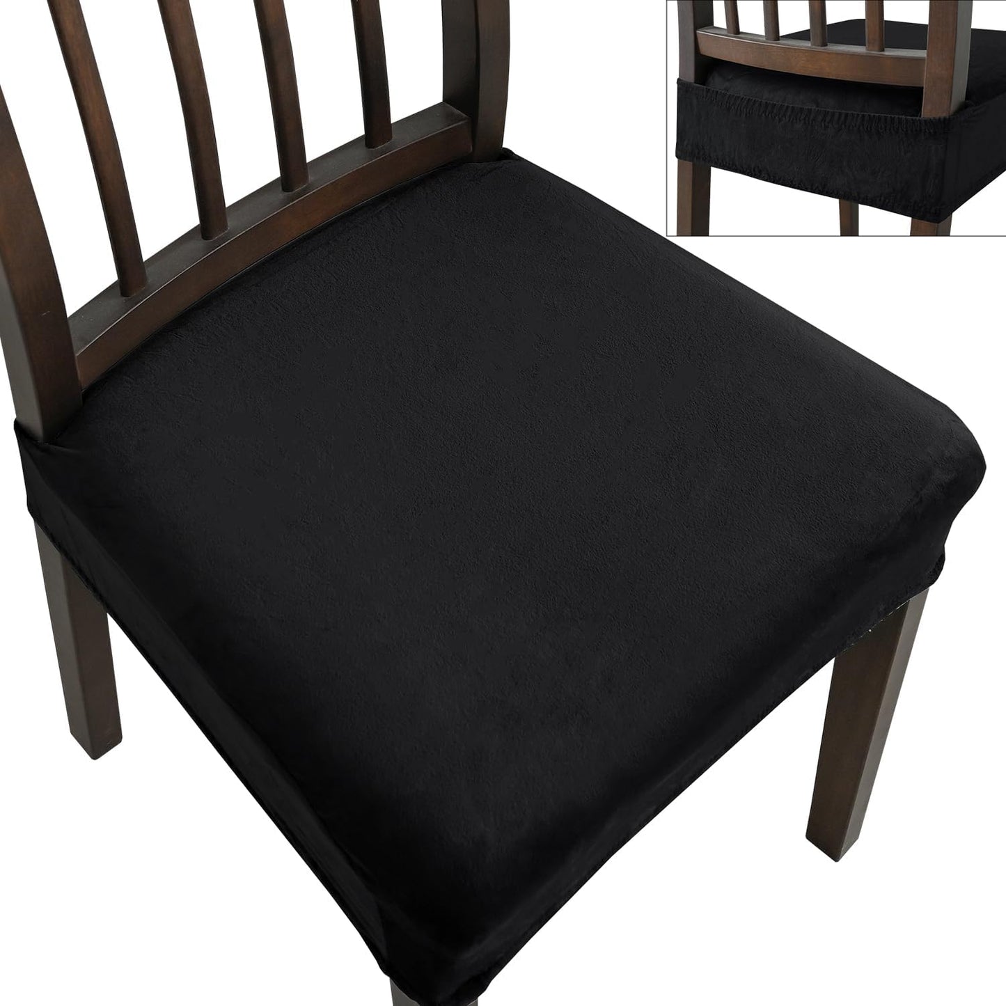 Dining Chair Covers, Stretch Removable Washable Kitchen Chair Covers Set of 4, Soft Dining Chair Slipcovers Protectors, Seat Covers for Dining Room Chairs (Set of 4, Beige)