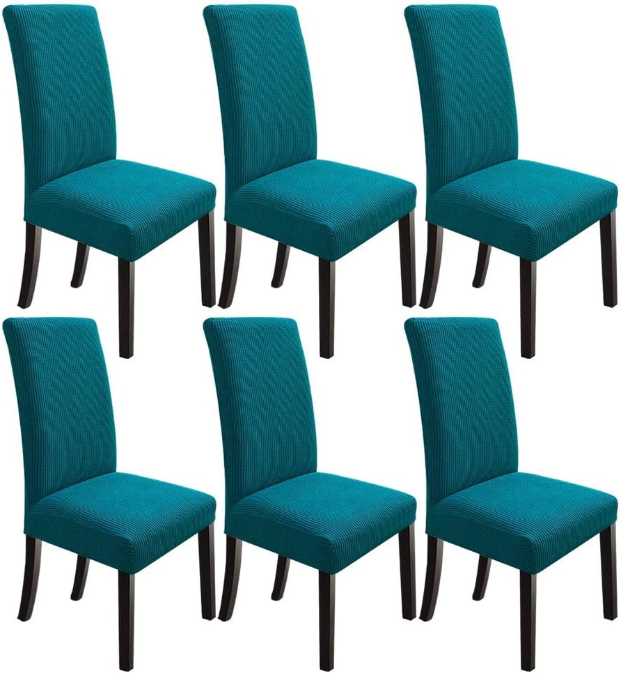 NORTHERN BROTHERS Dining Room Chair Covers Set of 6, Removable Washable Chair Covers for Dining Chairs Stretch Parson Chair Slipcover, Khaki