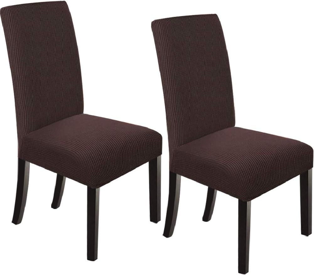 NORTHERN BROTHERS Dining Room Chair Covers Set of 6, Removable Washable Chair Covers for Dining Chairs Stretch Parson Chair Slipcover, Khaki