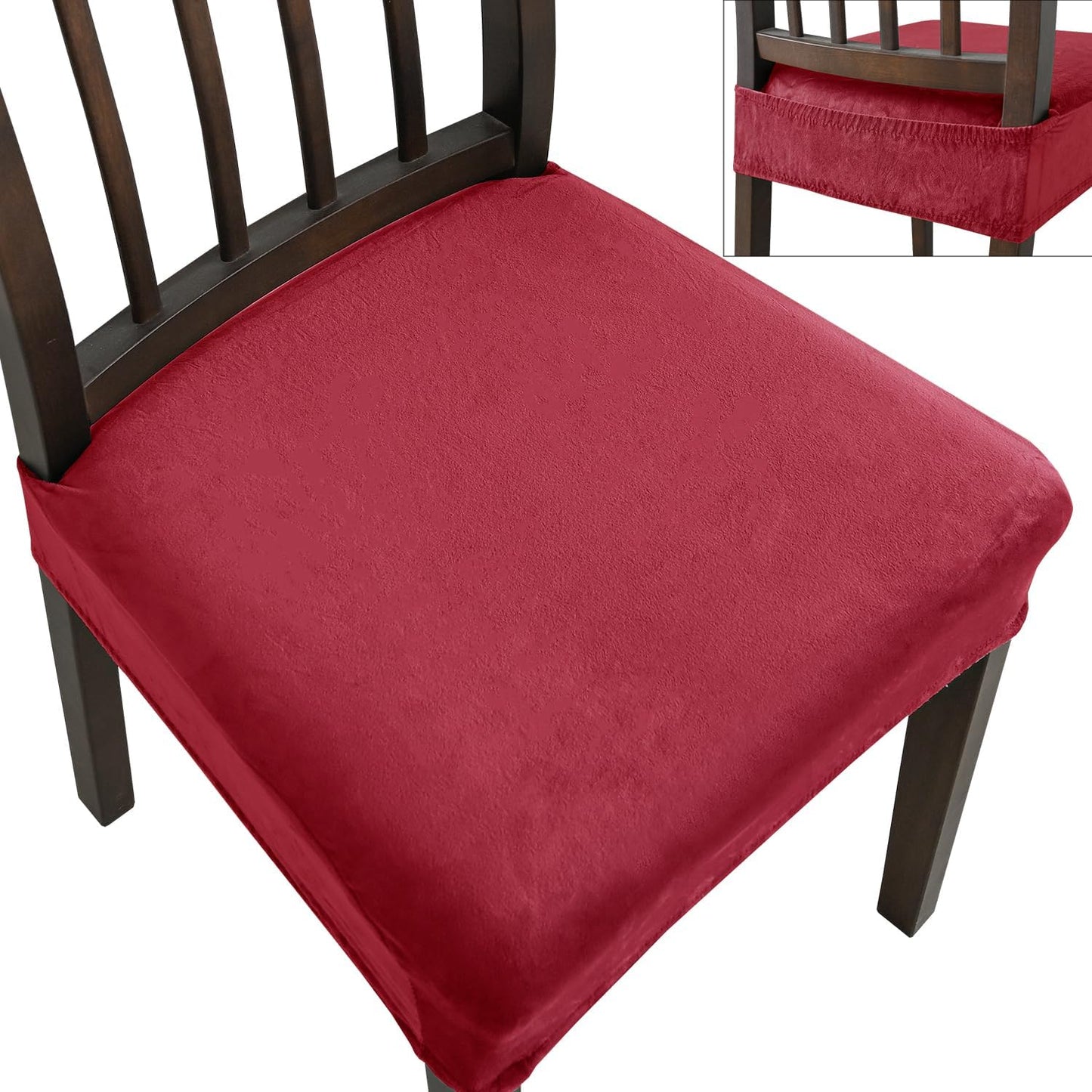 Dining Chair Covers, Stretch Removable Washable Kitchen Chair Covers Set of 4, Soft Dining Chair Slipcovers Protectors, Seat Covers for Dining Room Chairs (Set of 4, Beige)
