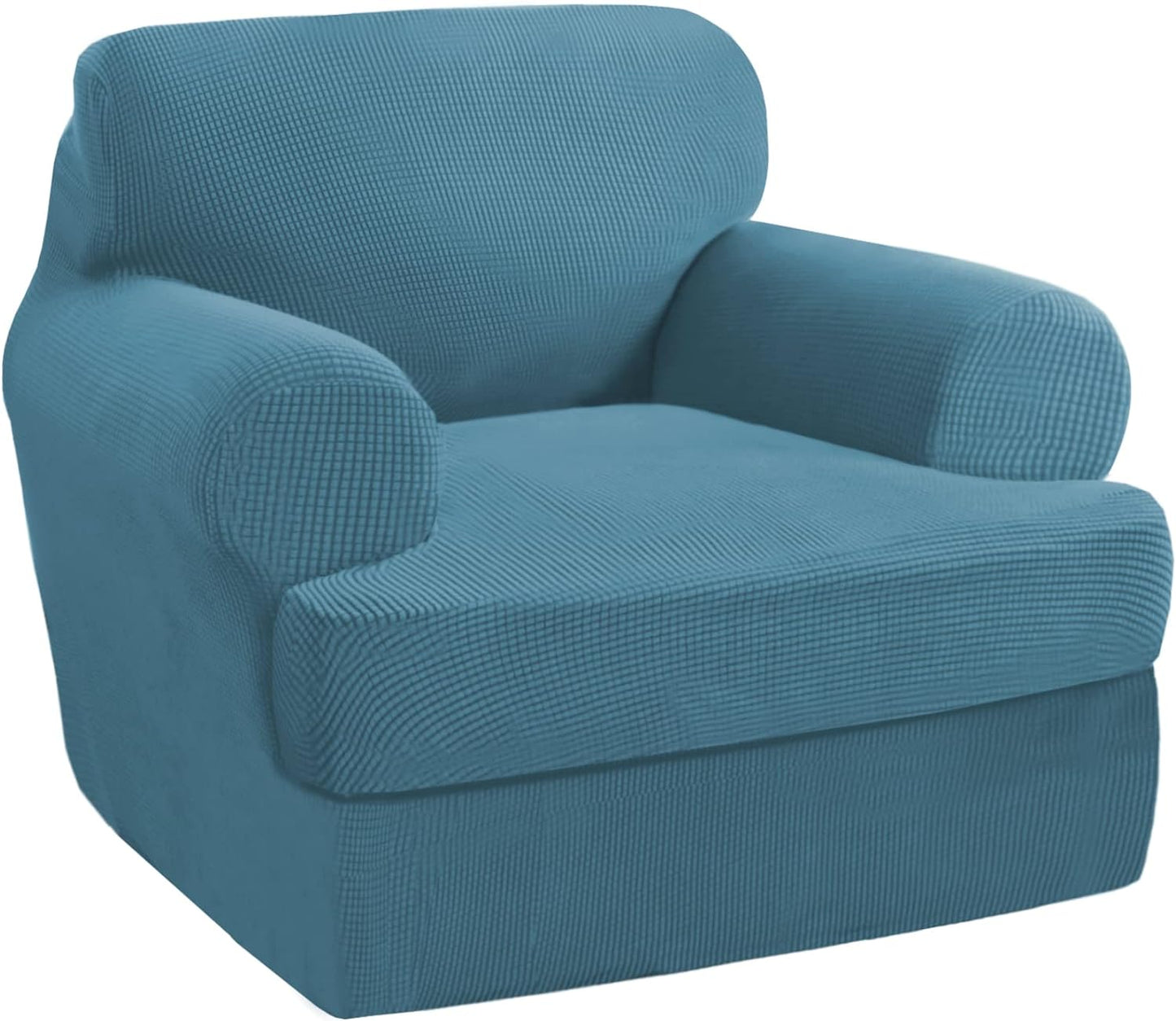 PrinceDeco T Cushion Sofa Slipcover 4 Pieces Sofa Covers for T Cushion Couch Soft Sofa Slip Covers Furniture Protector with 3 Individual T Shape Seat Covers (72"-90"), Island Fossi