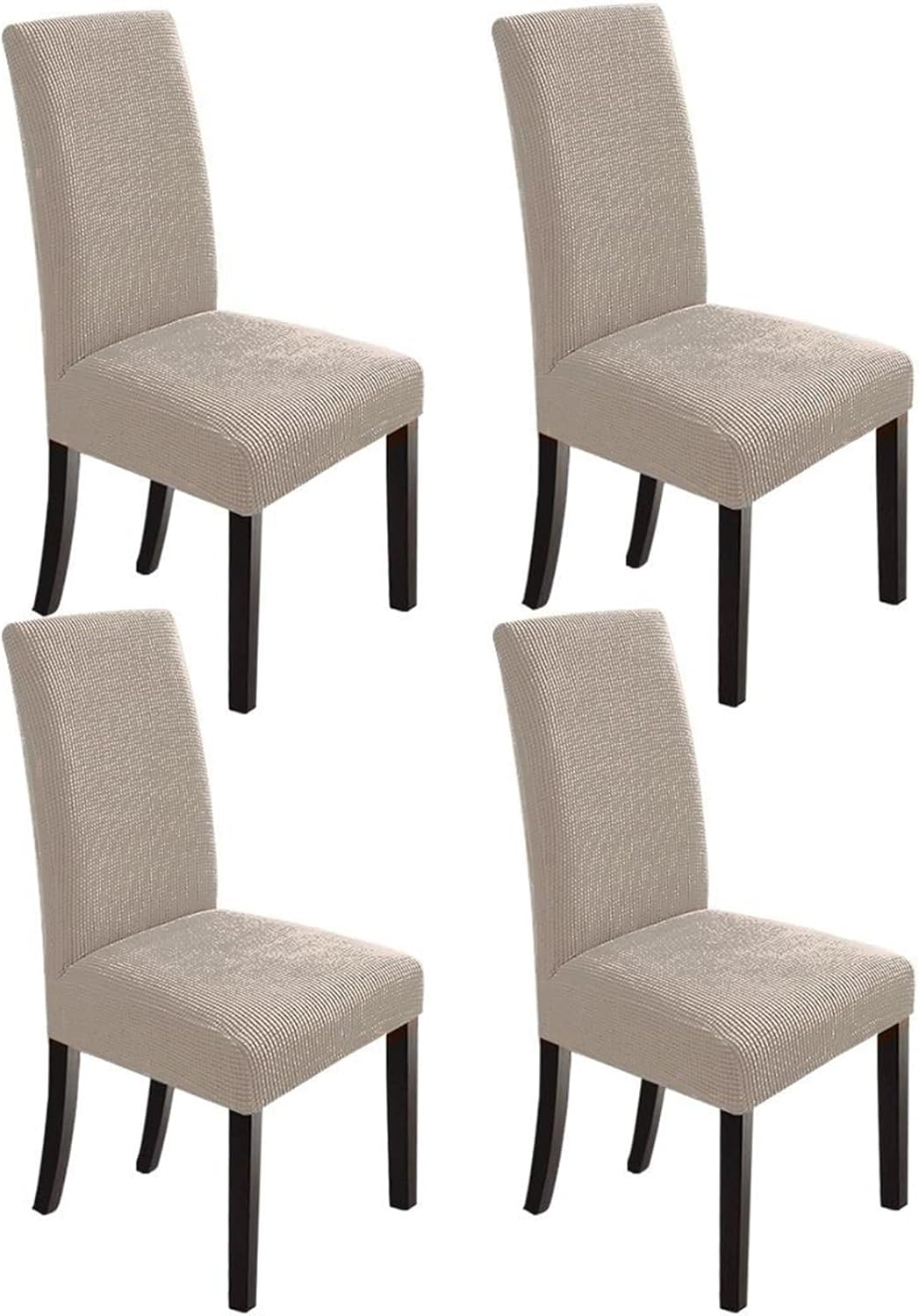 NORTHERN BROTHERS Dining Room Chair Covers Set of 6, Removable Washable Chair Covers for Dining Chairs Stretch Parson Chair Slipcover, Khaki