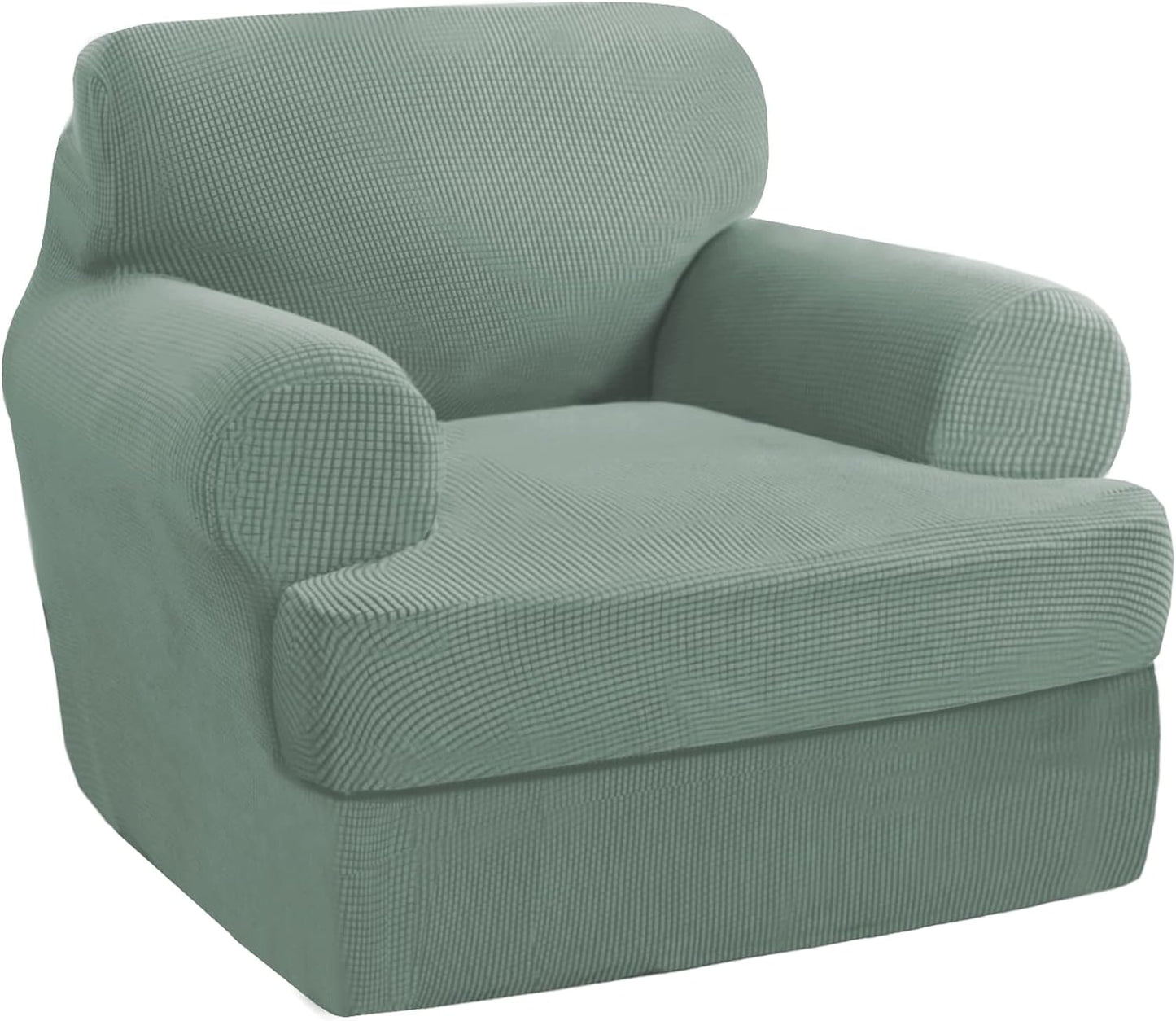 PrinceDeco T Cushion Sofa Slipcover 4 Pieces Sofa Covers for T Cushion Couch Soft Sofa Slip Covers Furniture Protector with 3 Individual T Shape Seat Covers (72"-90"), Island Fossi