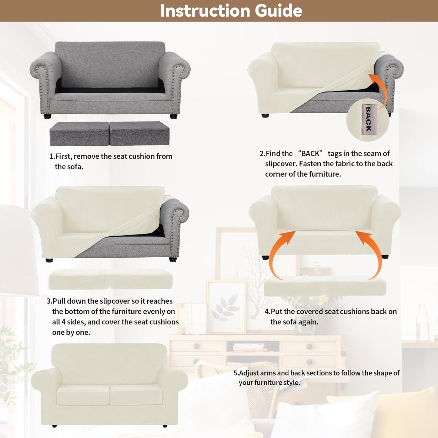 WEERRW Velvet Couch Covers for 2 Cushion Couch Sofa - High Stretch Luxury Velvet Plush 3 Pieces Sofa Slipcovers with Elastic Bottom, Furniture Protector for Pets, Machine Washable, Ivory, Medium