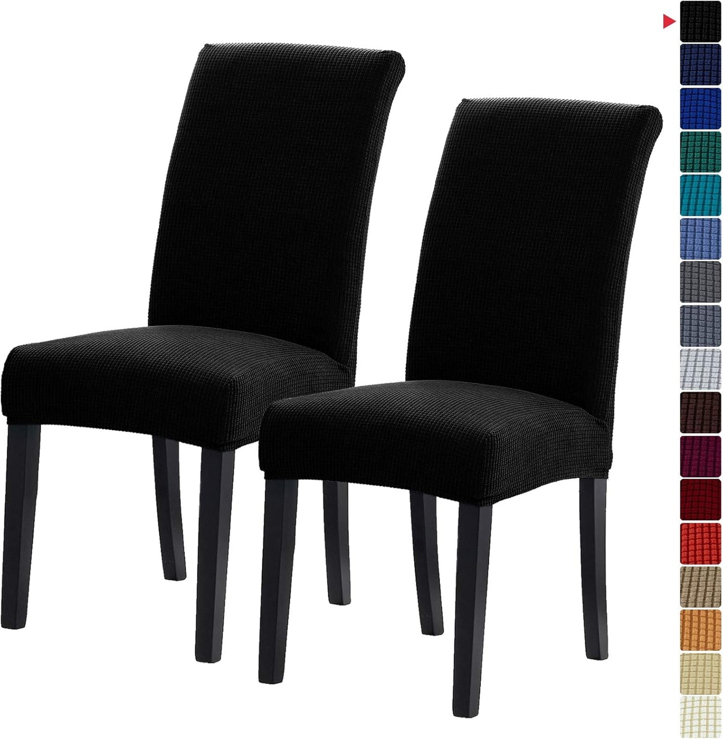 Howhic Stretch Chair Covers for Dining Room Set of 4, Removable Washable Dining Room Chair Covers, Dining Chair Slipcovers Seat Protector, Great for Home and Banquet Decoration (Ivory, 4 Pack)