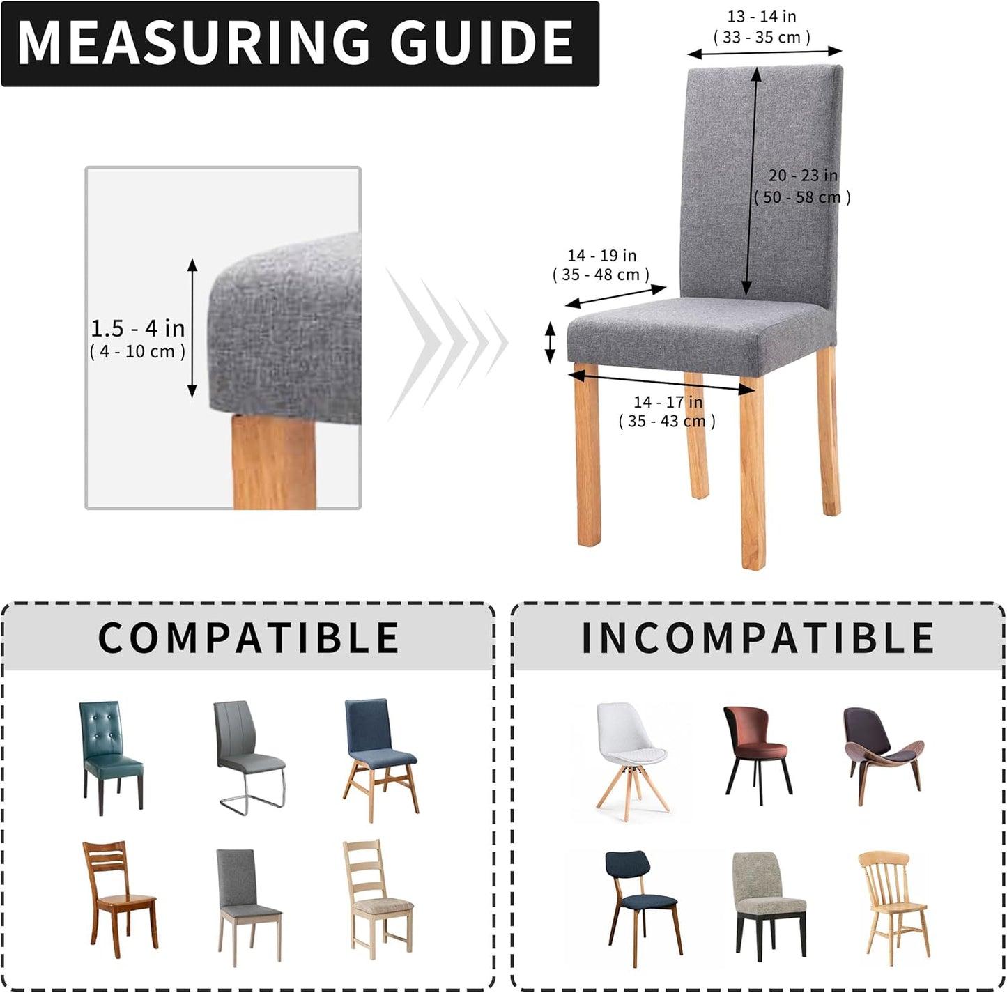 Easy-Going Dining Chair Covers Stretch Dining Room Chair Covers Set of 4, Parsons Chair Slipcovers for Dining Room, Ceremony, Banquet, Ivory